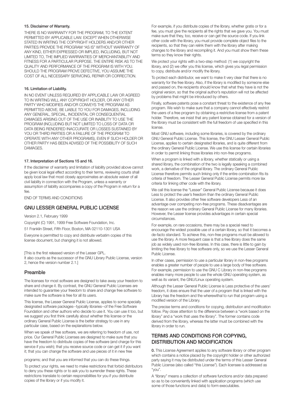 Gnu lesser general public license, Preamble | CCTV Camera Pros iDVR-PRO H Series DVRs User Manual | Page 145 / 150