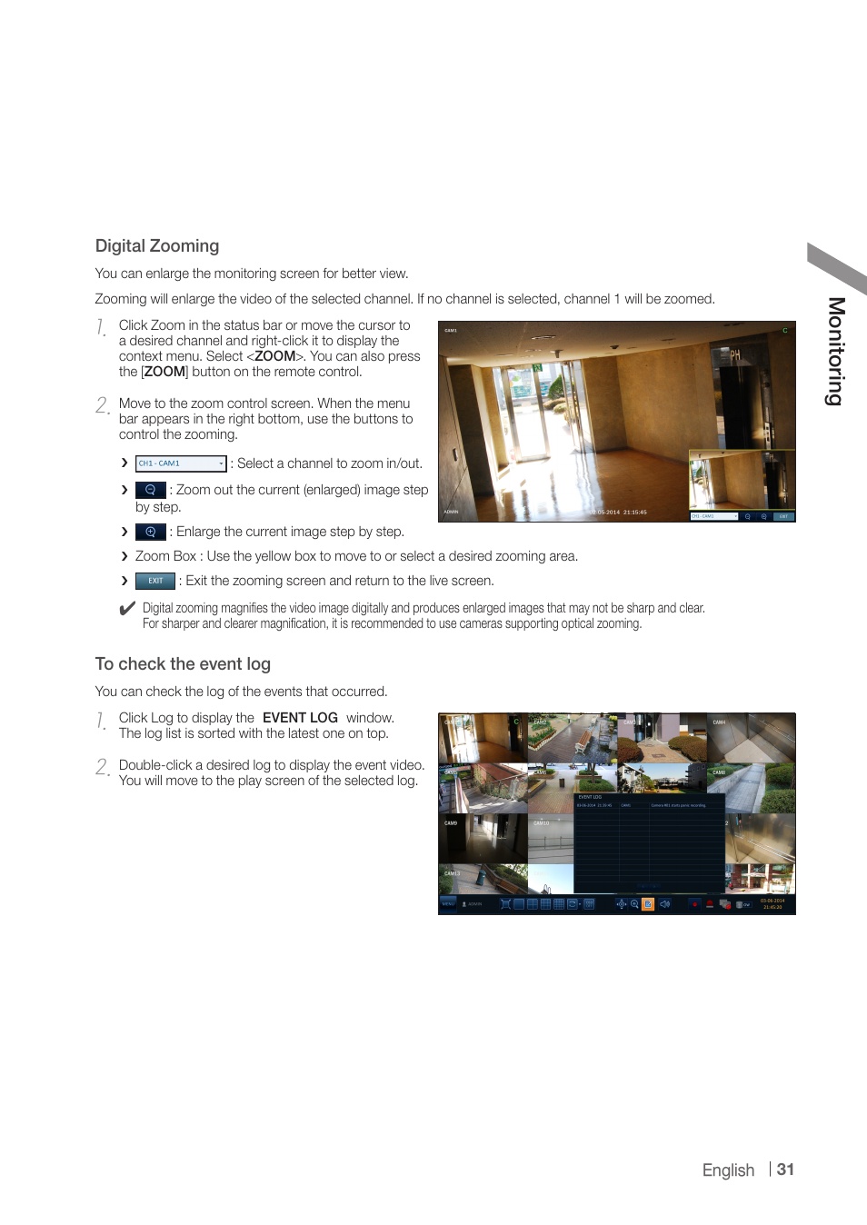 Mon ito rin g | CCTV Camera Pros iDVR-PRO H Series DVRs User Manual | Page 31 / 150