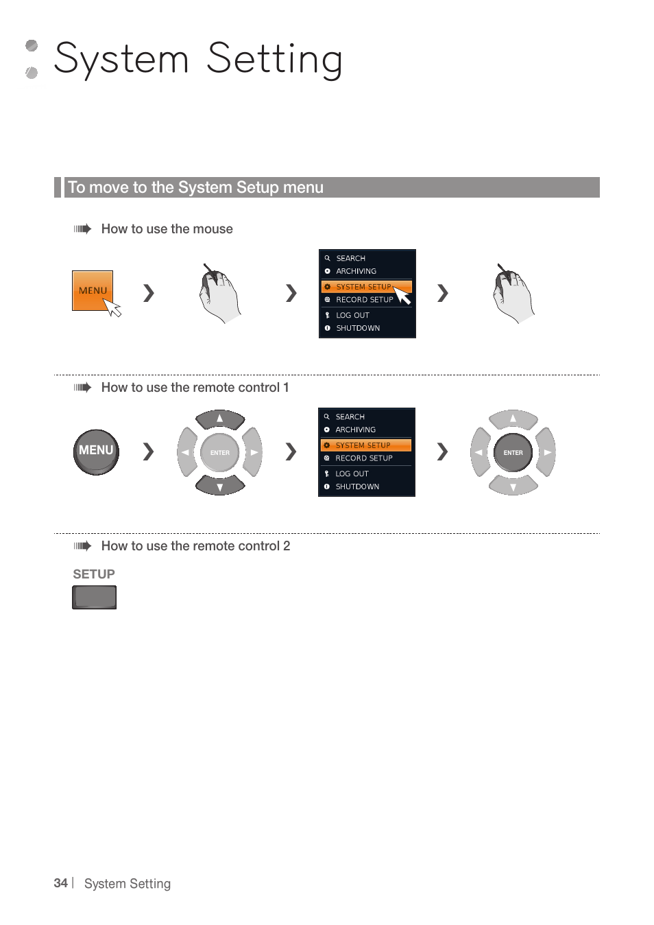 System setting | CCTV Camera Pros iDVR-PRO H Series DVRs User Manual | Page 34 / 150