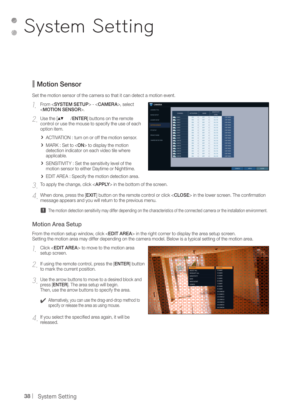 System setting | CCTV Camera Pros iDVR-PRO H Series DVRs User Manual | Page 38 / 150