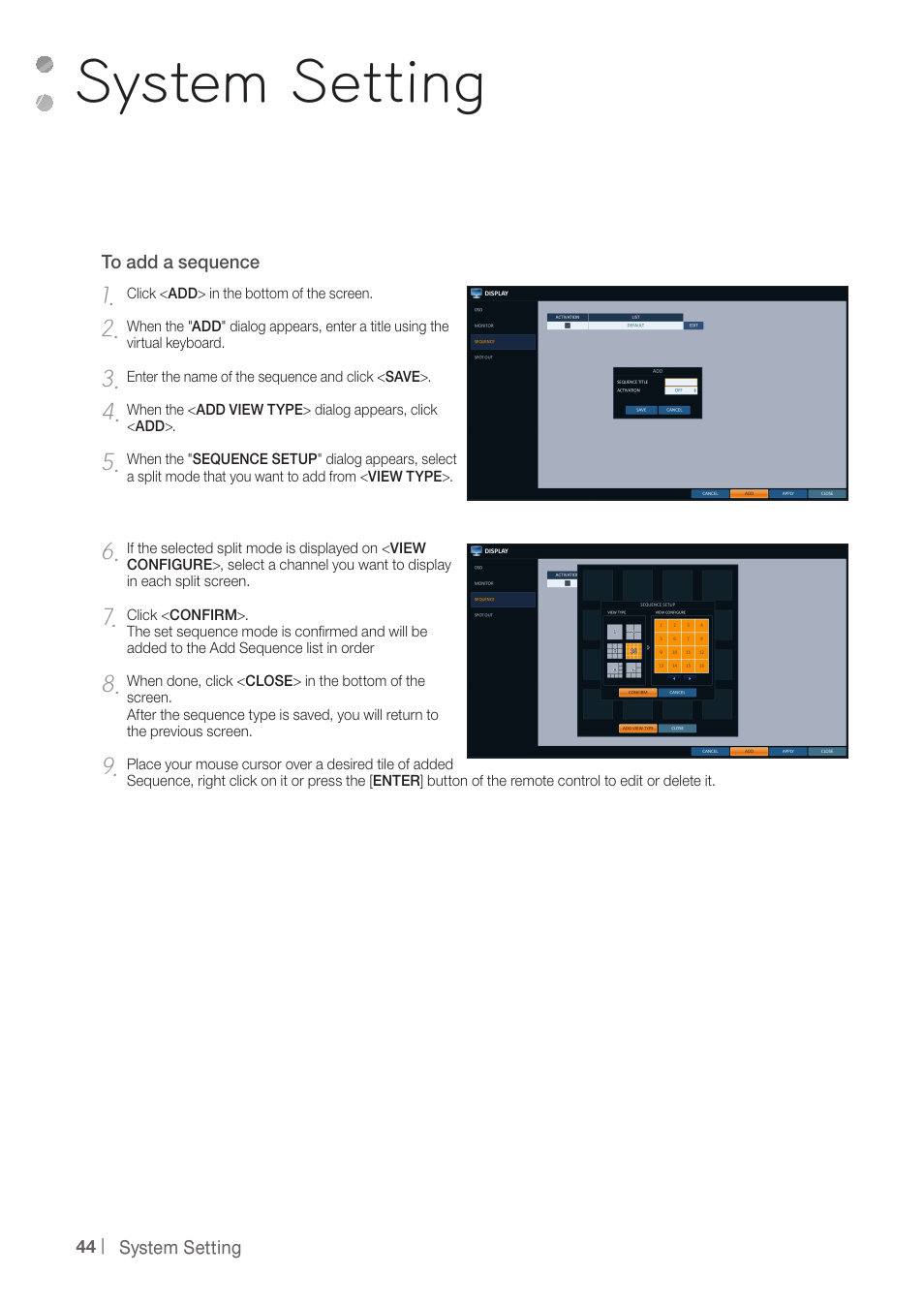 System setting | CCTV Camera Pros iDVR-PRO H Series DVRs User Manual | Page 44 / 150