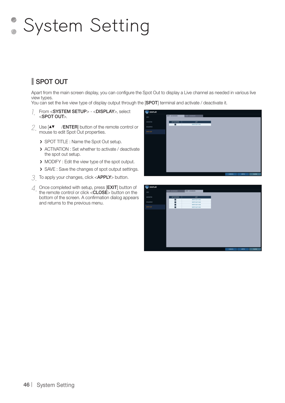 System setting | CCTV Camera Pros iDVR-PRO H Series DVRs User Manual | Page 46 / 150