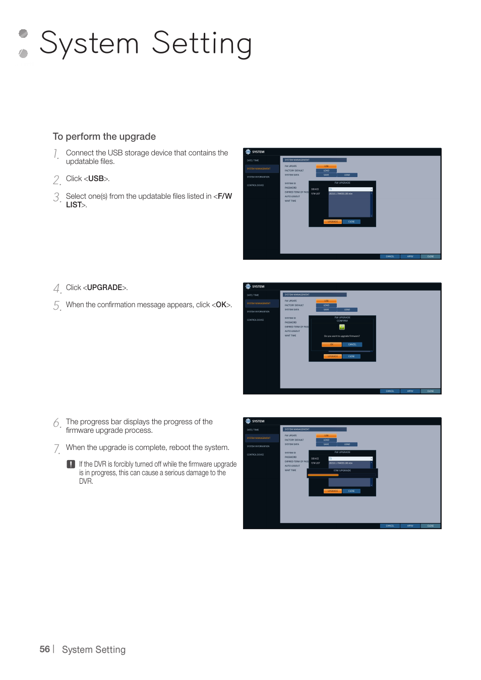 System setting | CCTV Camera Pros iDVR-PRO H Series DVRs User Manual | Page 56 / 150