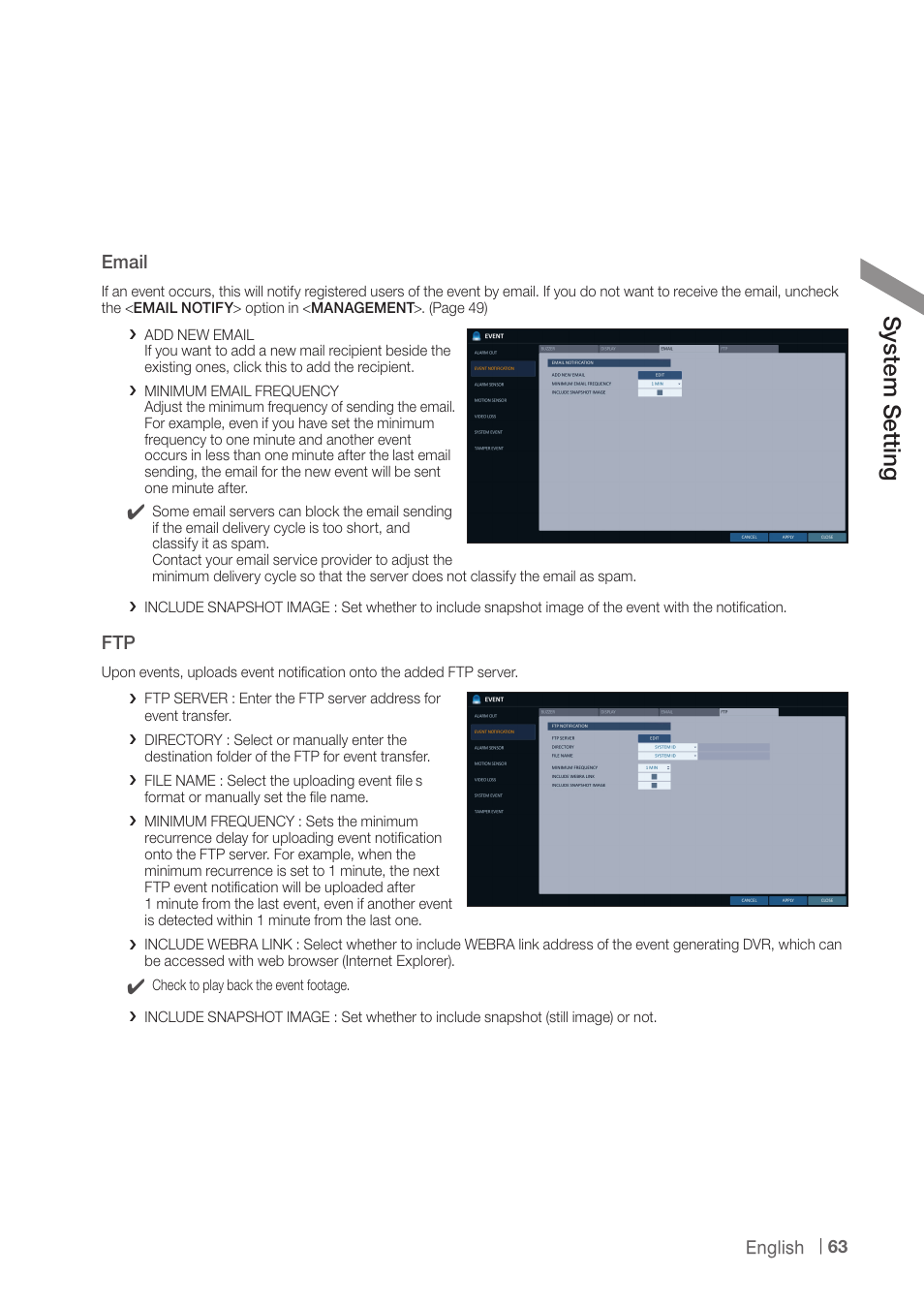 Sy ste m s ett ing | CCTV Camera Pros iDVR-PRO H Series DVRs User Manual | Page 63 / 150