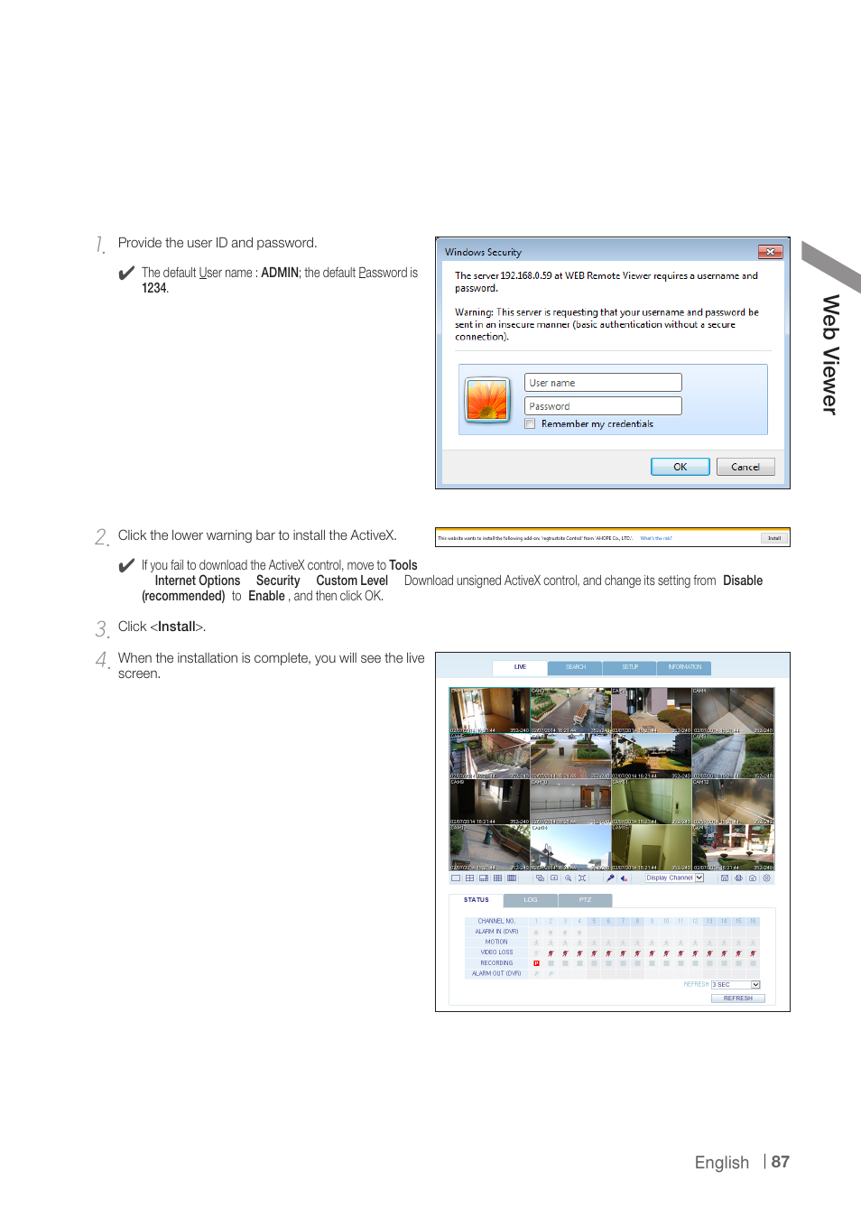 Web v iew er | CCTV Camera Pros iDVR-PRO H Series DVRs User Manual | Page 87 / 150