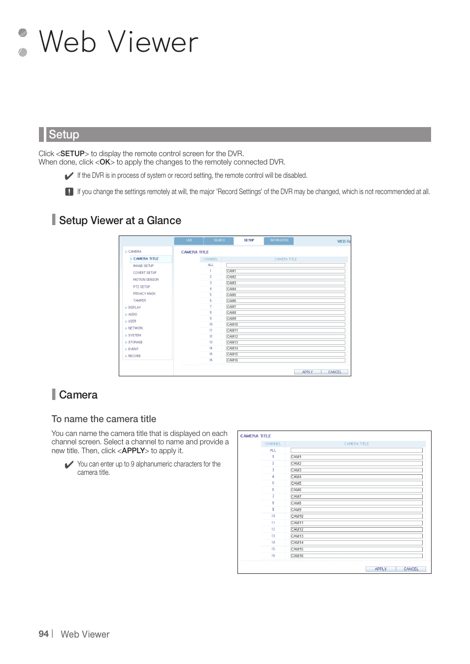 Web viewer | CCTV Camera Pros iDVR-PRO H Series DVRs User Manual | Page 94 / 150