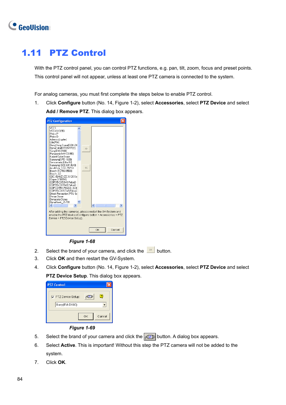 11 ptz control, 11 ptz, Control | Ptz control | CCTV Camera Pros Geovision 8.5 Multicam Digital Surveillance System User Manual | Page 102 / 664