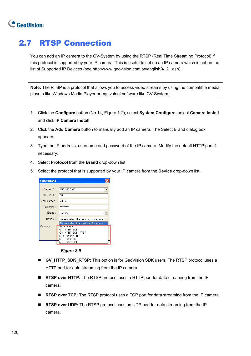 7 rtsp connection, 7 rtsp, Connection | CCTV Camera Pros Geovision 8.5 Multicam Digital Surveillance System User Manual | Page 138 / 664