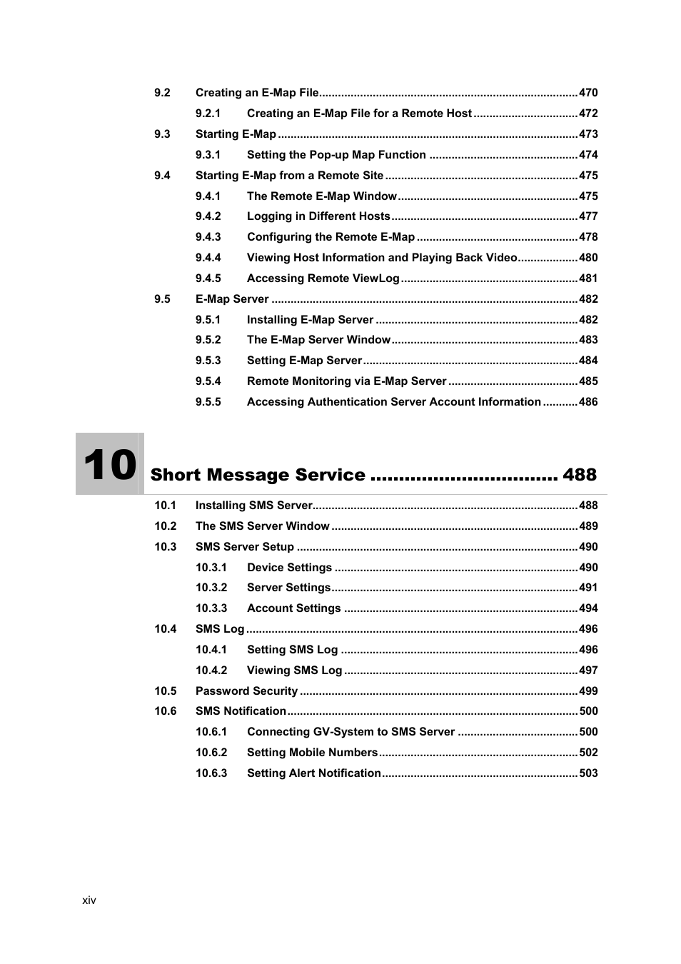 Short message service | CCTV Camera Pros Geovision 8.5 Multicam Digital Surveillance System User Manual | Page 14 / 664
