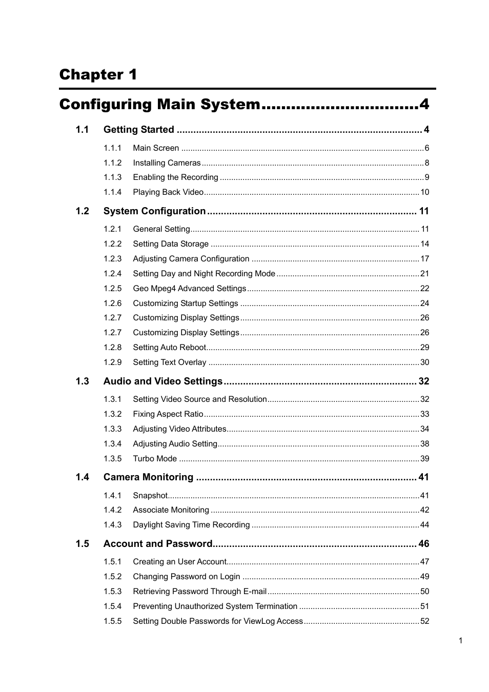 Chapter 1 configuring main system | CCTV Camera Pros Geovision 8.5 Multicam Digital Surveillance System User Manual | Page 19 / 664