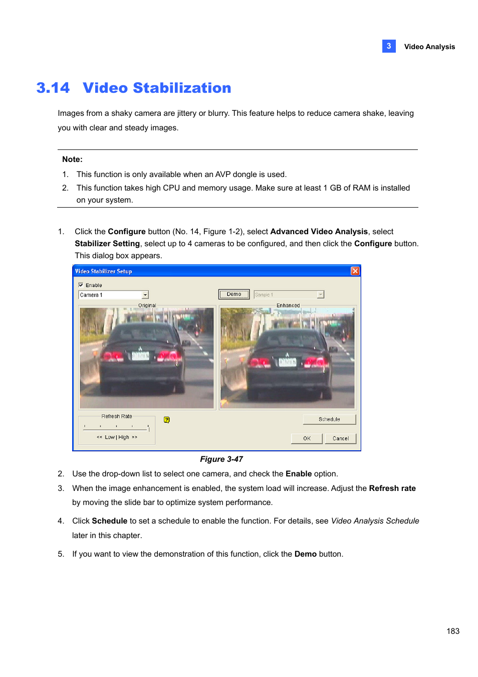 14 video stabilization, 14 video, Stabilization | Video stabilization | CCTV Camera Pros Geovision 8.5 Multicam Digital Surveillance System User Manual | Page 201 / 664