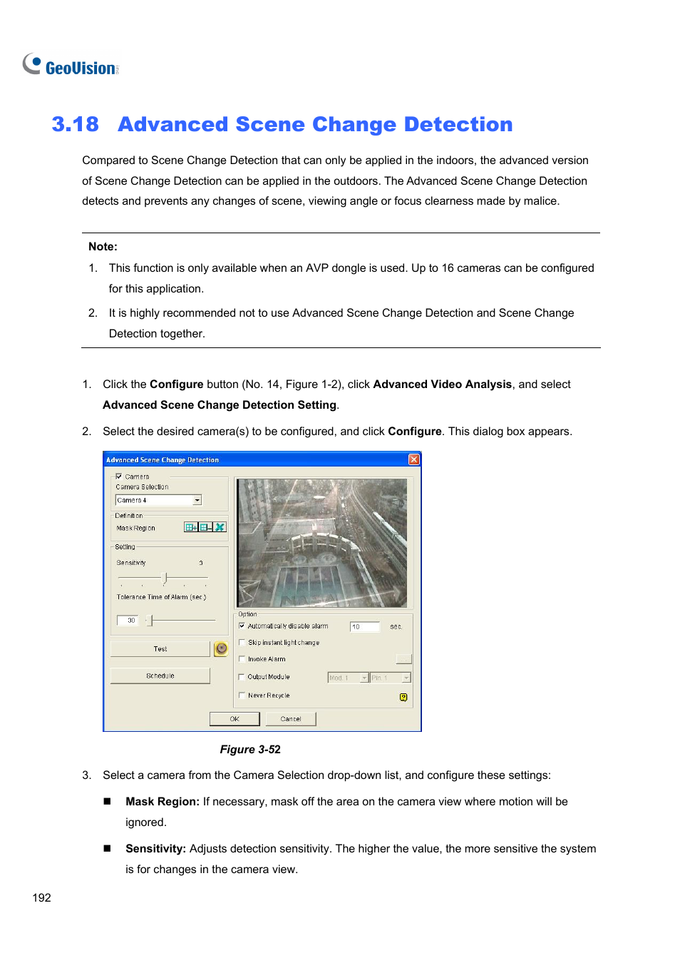 18 advanced scene change detection, Advanced scene change detection | CCTV Camera Pros Geovision 8.5 Multicam Digital Surveillance System User Manual | Page 210 / 664