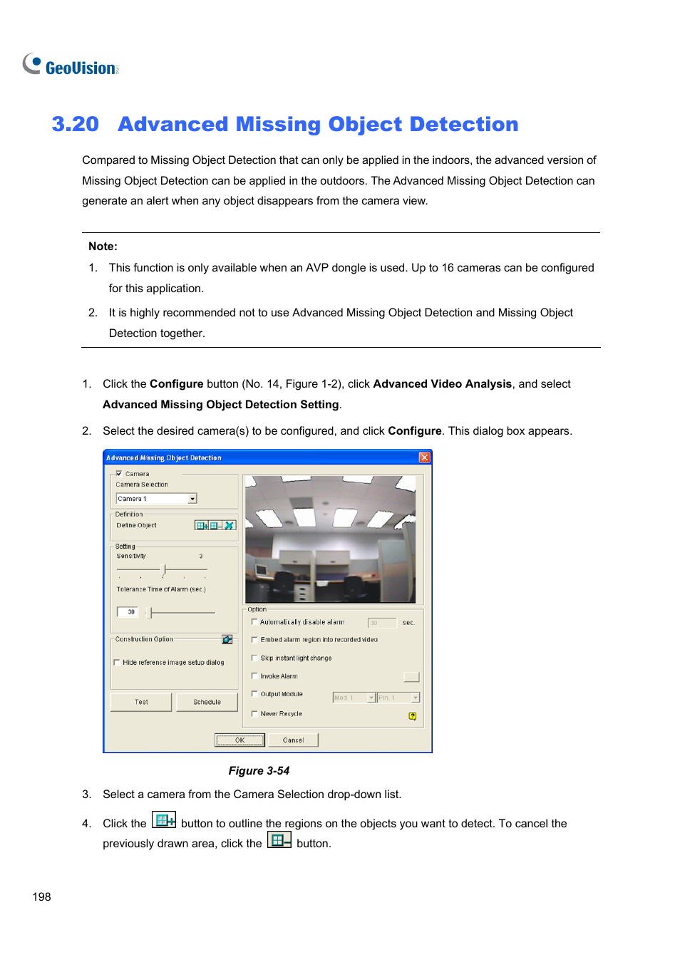 20 advanced missing object detection, Advanced missing object detection | CCTV Camera Pros Geovision 8.5 Multicam Digital Surveillance System User Manual | Page 216 / 664