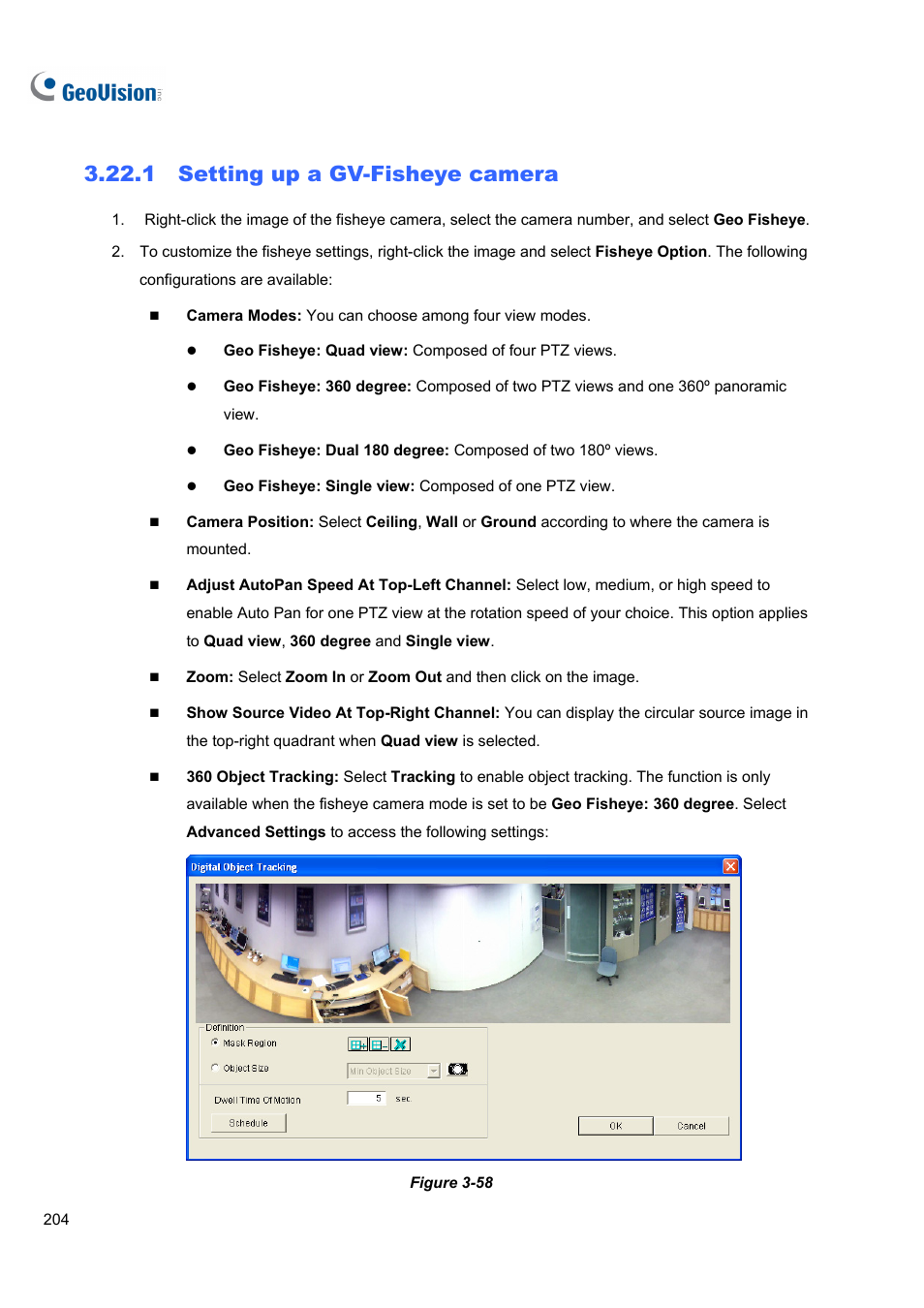 1 setting up a gv-fisheye camera | CCTV Camera Pros Geovision 8.5 Multicam Digital Surveillance System User Manual | Page 222 / 664