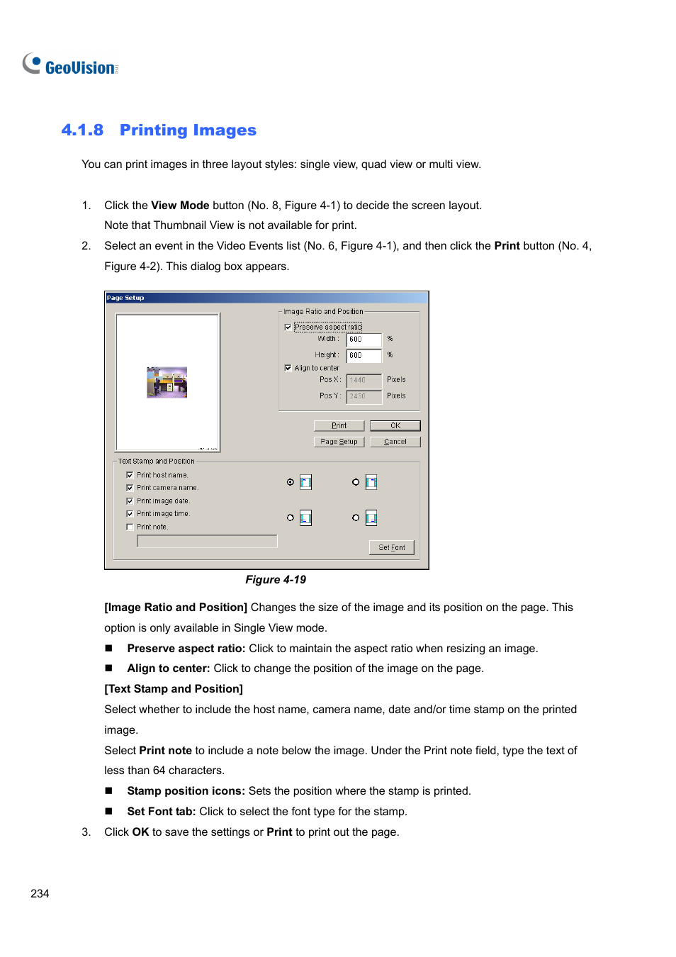 8 printing images | CCTV Camera Pros Geovision 8.5 Multicam Digital Surveillance System User Manual | Page 252 / 664
