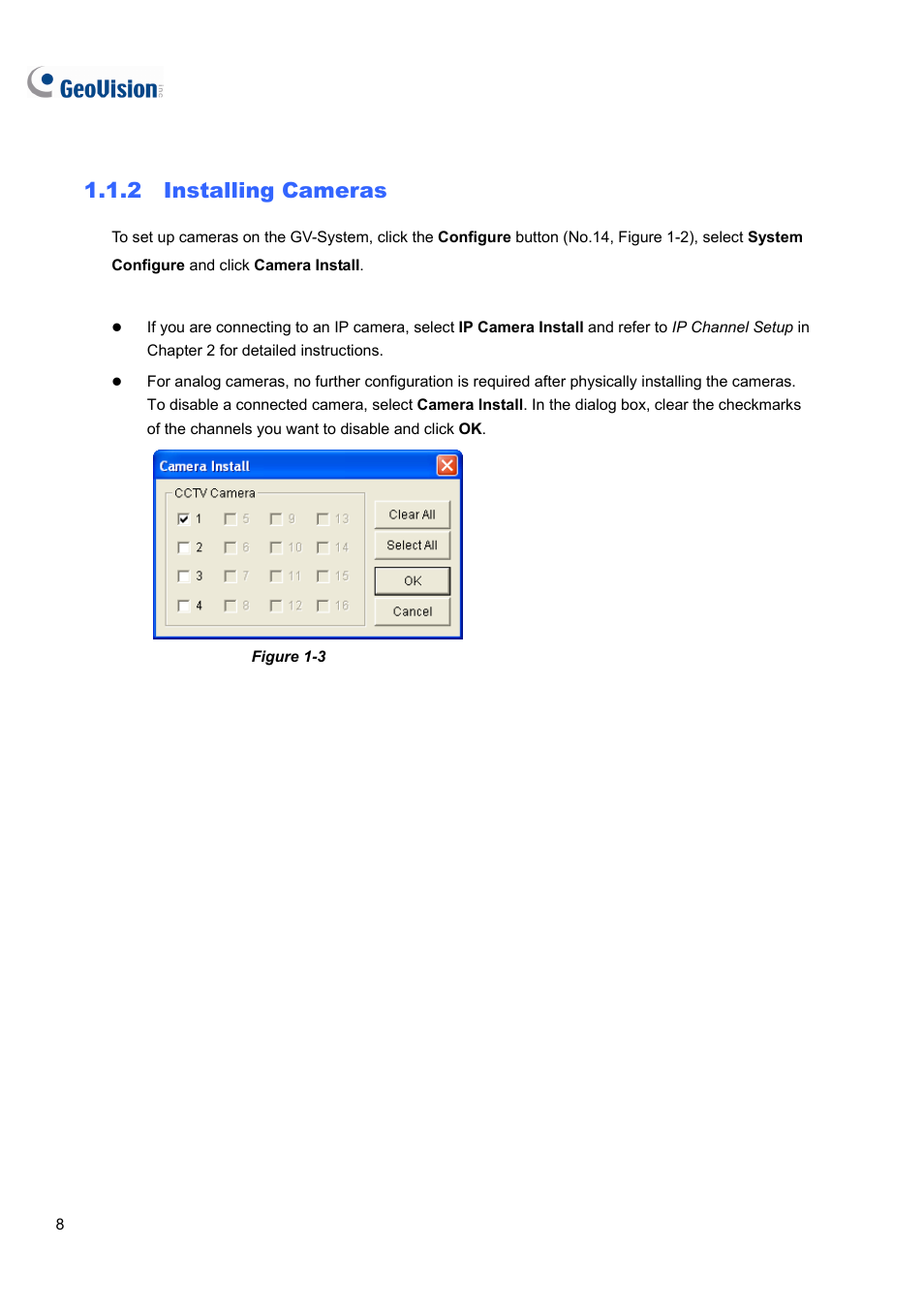 2 installing cameras | CCTV Camera Pros Geovision 8.5 Multicam Digital Surveillance System User Manual | Page 26 / 664