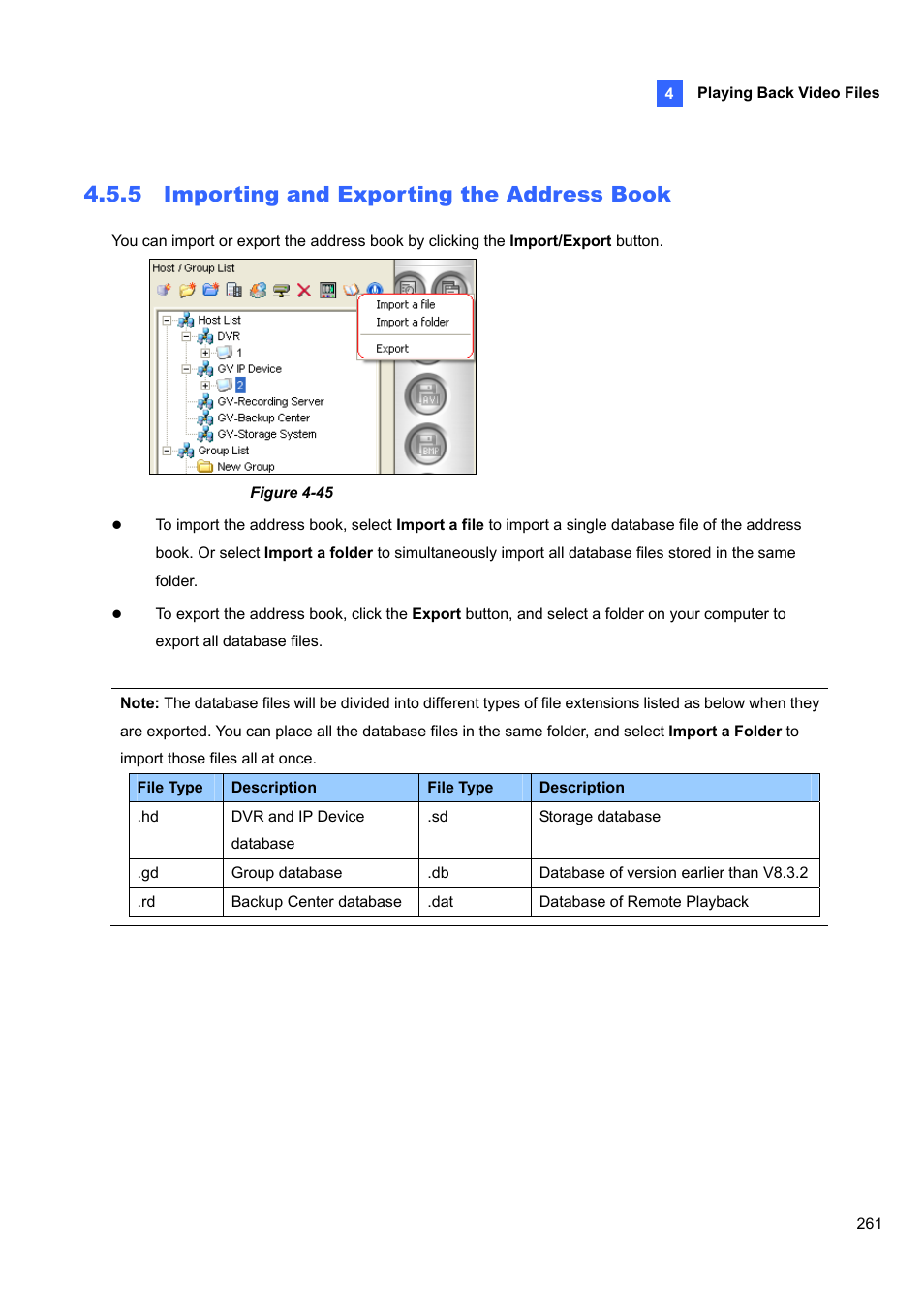 5 importing and exporting the address book | CCTV Camera Pros Geovision 8.5 Multicam Digital Surveillance System User Manual | Page 279 / 664