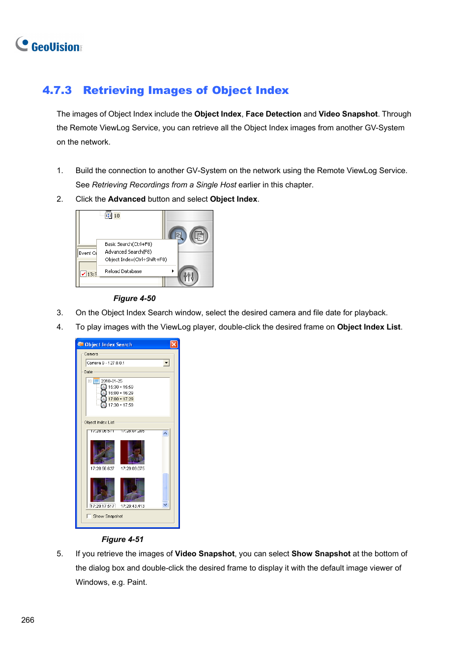 3 retrieving, Images of object index, 3 retrieving images of object index | CCTV Camera Pros Geovision 8.5 Multicam Digital Surveillance System User Manual | Page 284 / 664