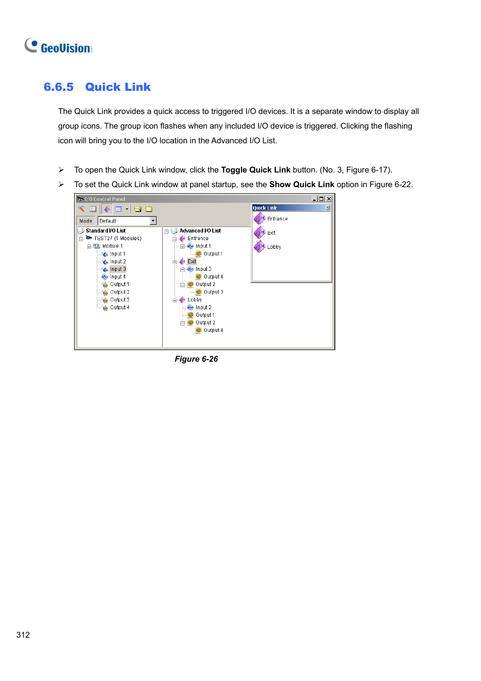 5 quick link | CCTV Camera Pros Geovision 8.5 Multicam Digital Surveillance System User Manual | Page 330 / 664