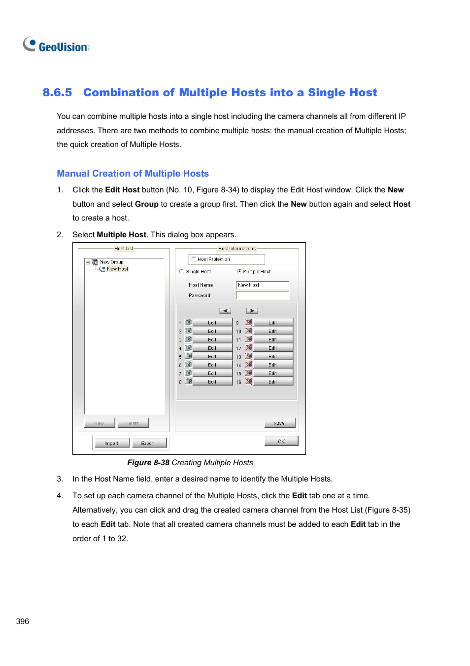 5 combination of multiple hosts into a single host, 5 combination, Multiple hosts into a single host | CCTV Camera Pros Geovision 8.5 Multicam Digital Surveillance System User Manual | Page 414 / 664