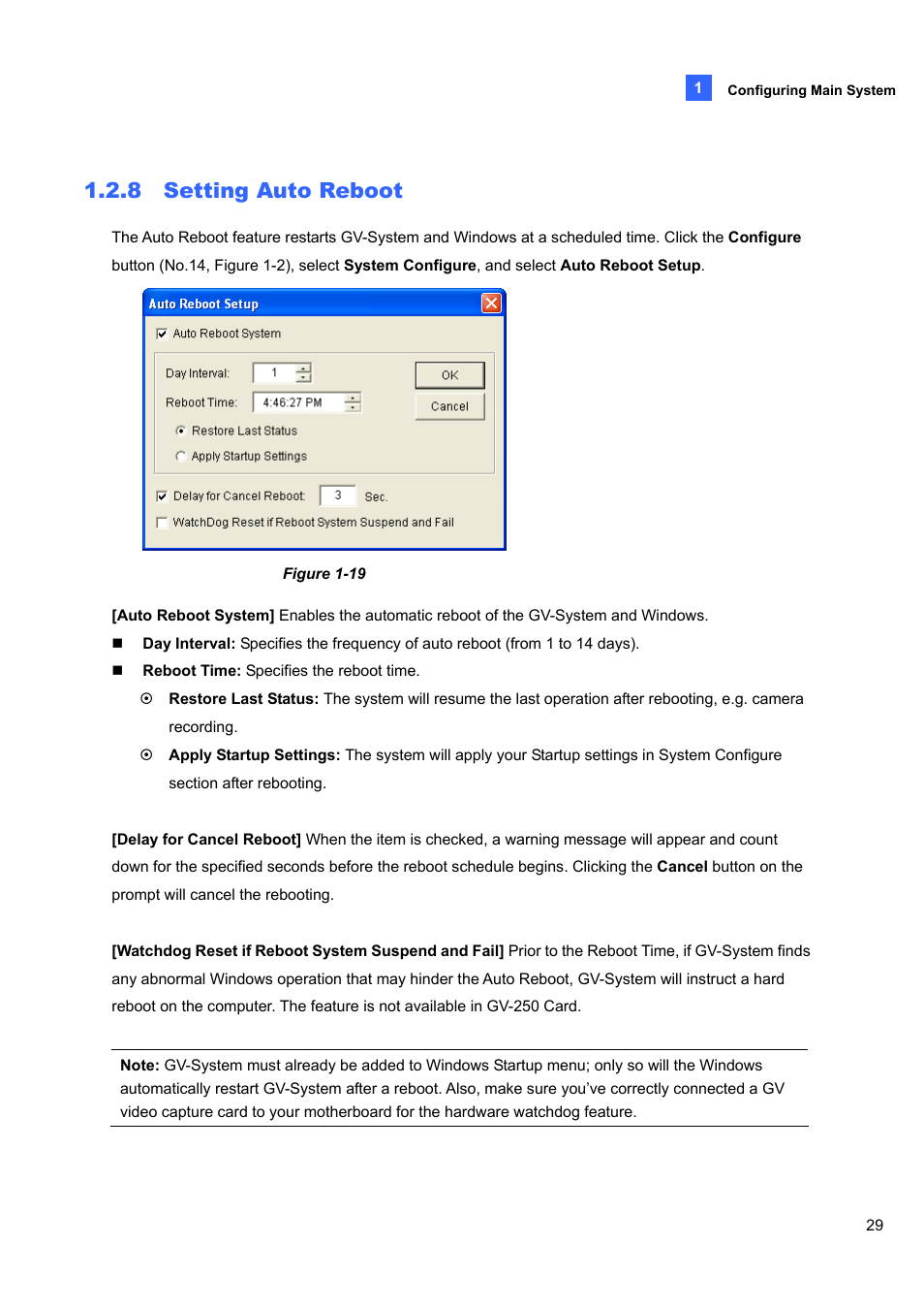8 setting auto reboot, 8 setting, Auto reboot | CCTV Camera Pros Geovision 8.5 Multicam Digital Surveillance System User Manual | Page 47 / 664