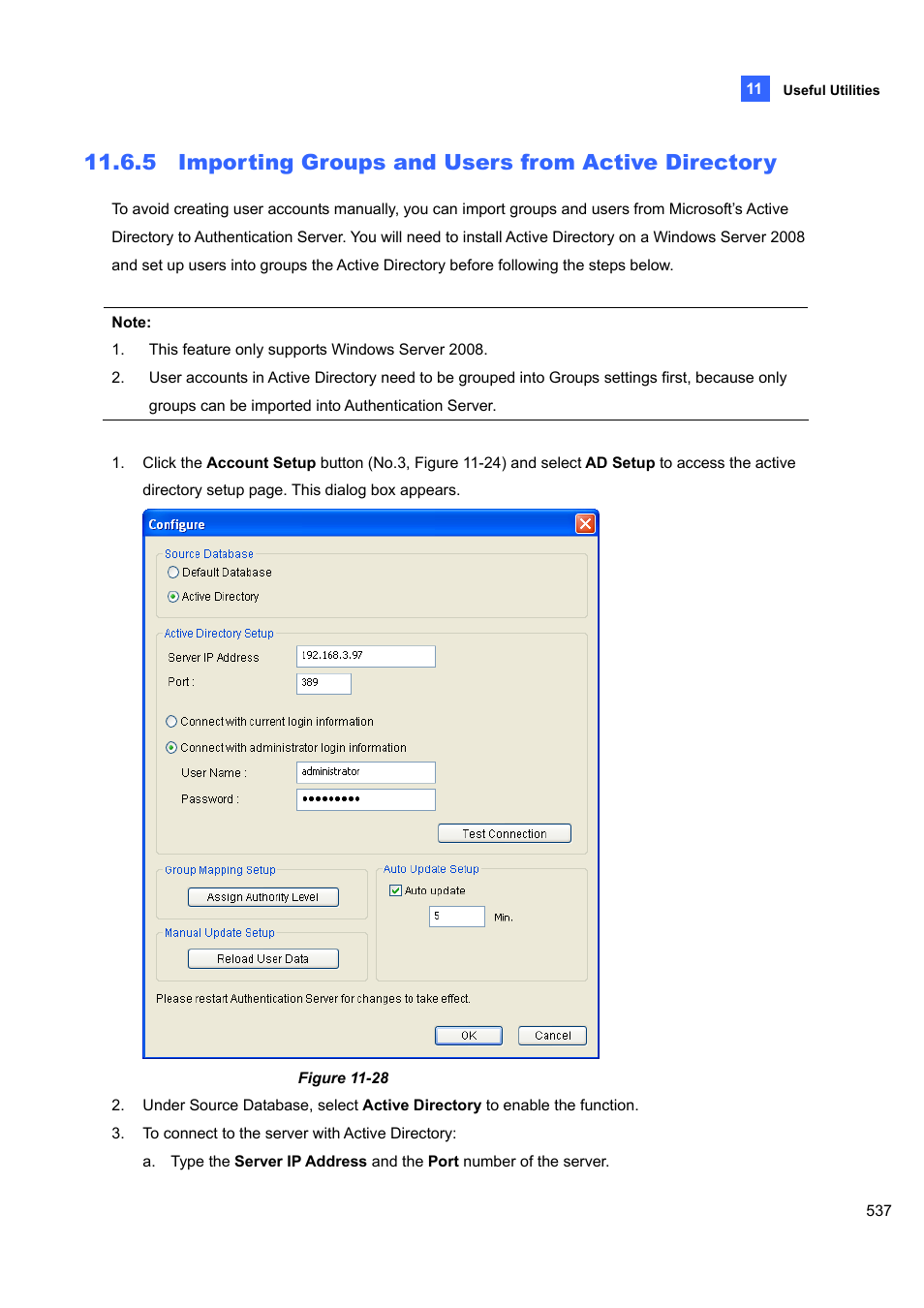 5 importing groups and users from active directory, Importing groups and users from active directory | CCTV Camera Pros Geovision 8.5 Multicam Digital Surveillance System User Manual | Page 555 / 664