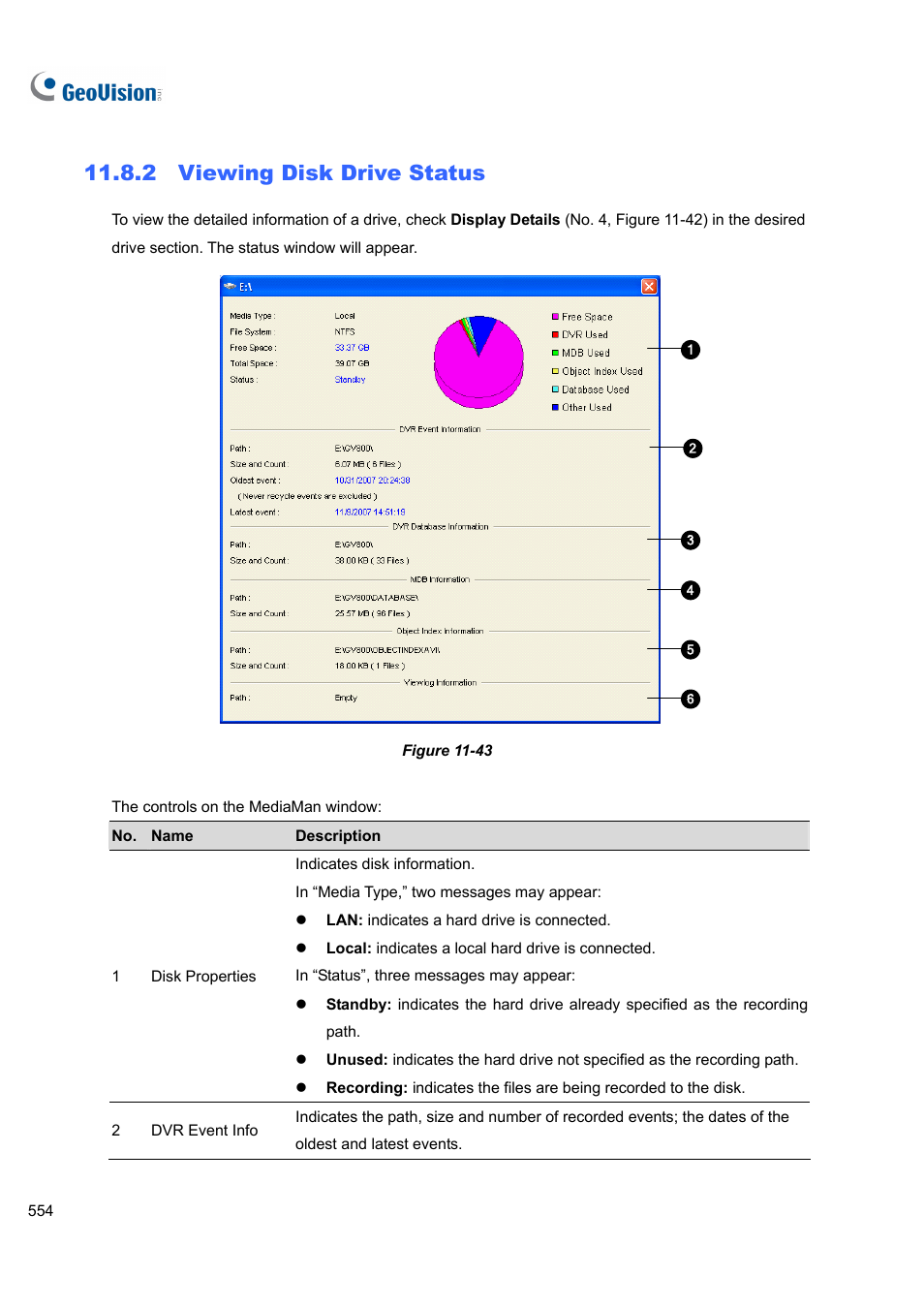 2 viewing disk drive status, 2 viewing, Disk drive status | CCTV Camera Pros Geovision 8.5 Multicam Digital Surveillance System User Manual | Page 572 / 664