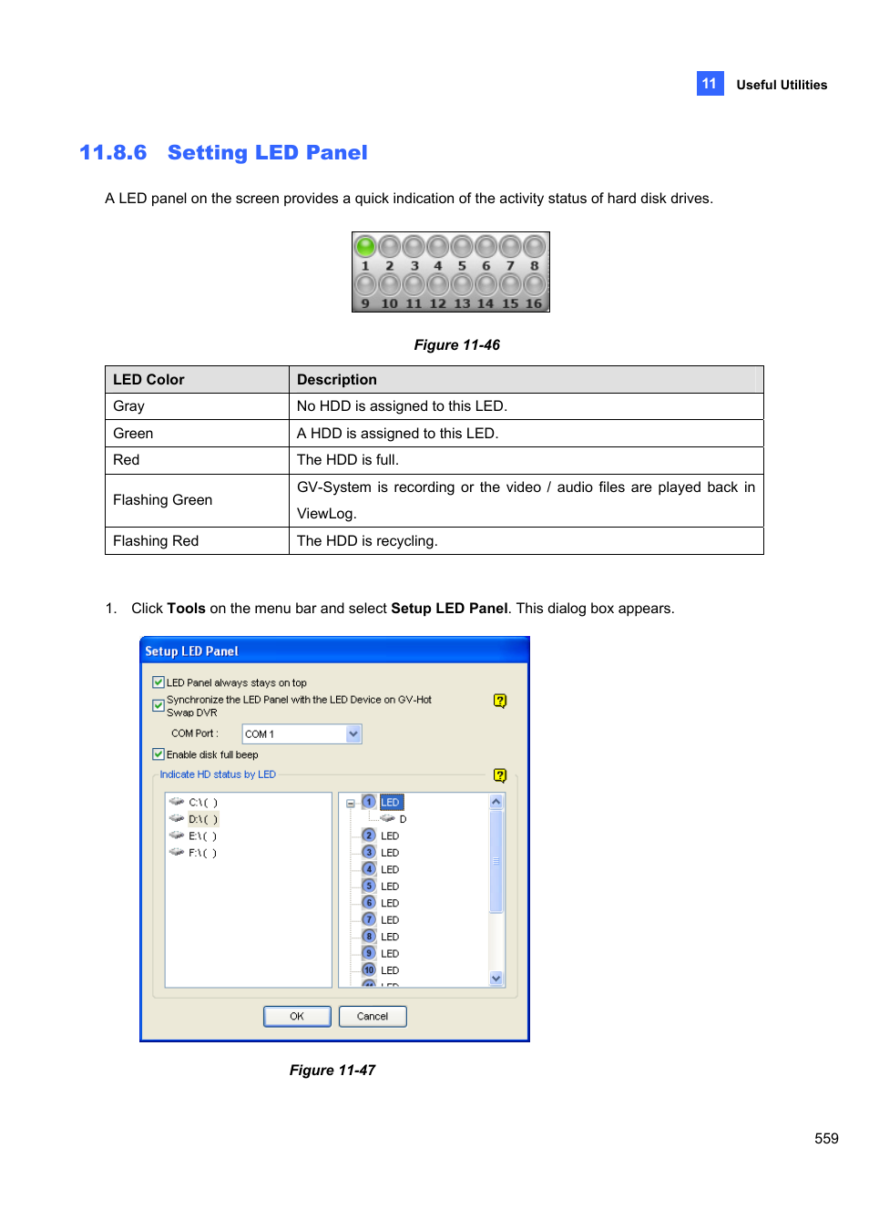 6 setting led panel | CCTV Camera Pros Geovision 8.5 Multicam Digital Surveillance System User Manual | Page 577 / 664