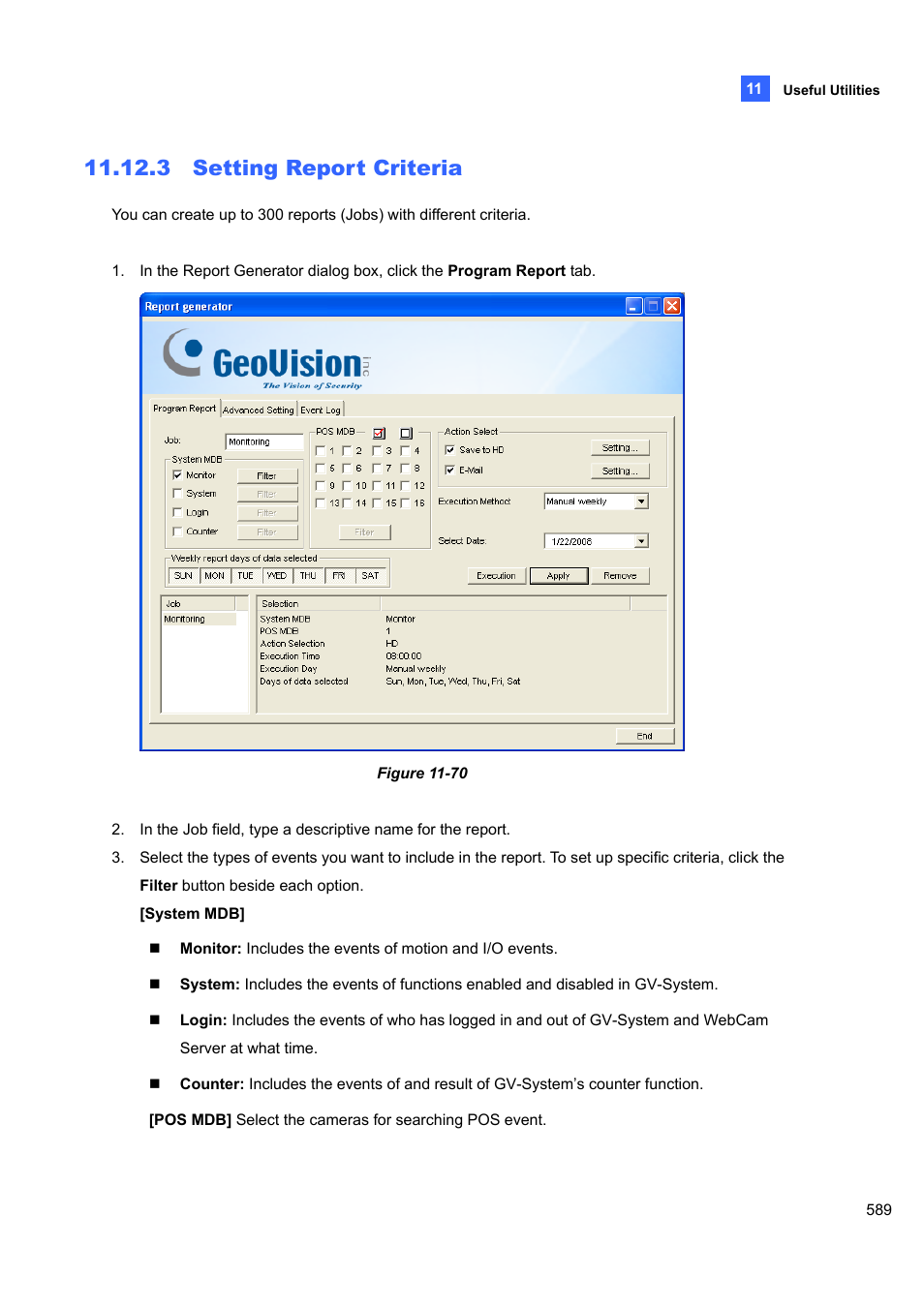 3 setting report criteria, 3 setting, Report criteria | CCTV Camera Pros Geovision 8.5 Multicam Digital Surveillance System User Manual | Page 607 / 664