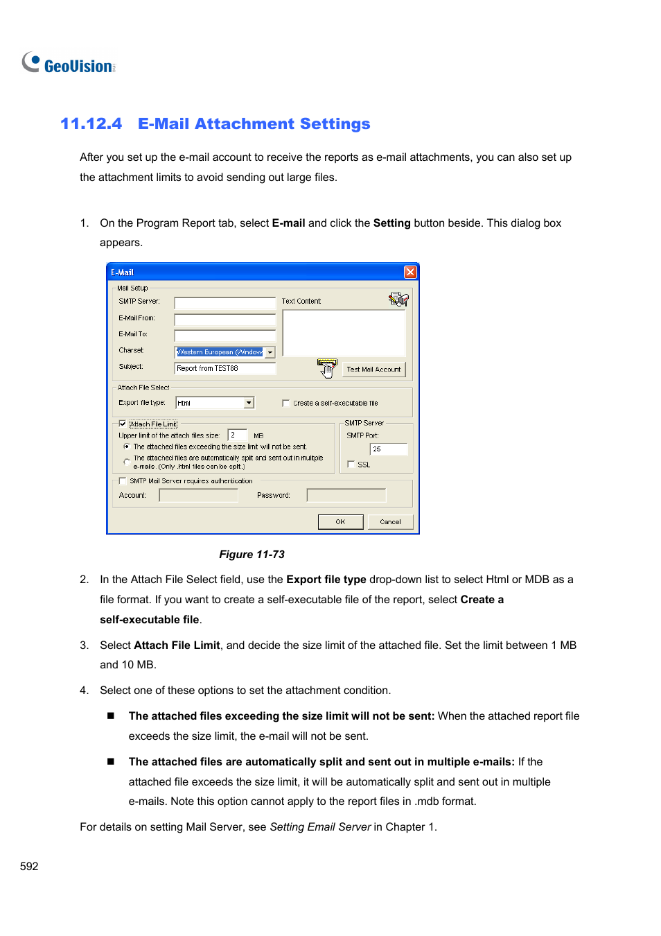 4 e-mail attachment settings, 4 e-mail, Attachment settings | CCTV Camera Pros Geovision 8.5 Multicam Digital Surveillance System User Manual | Page 610 / 664