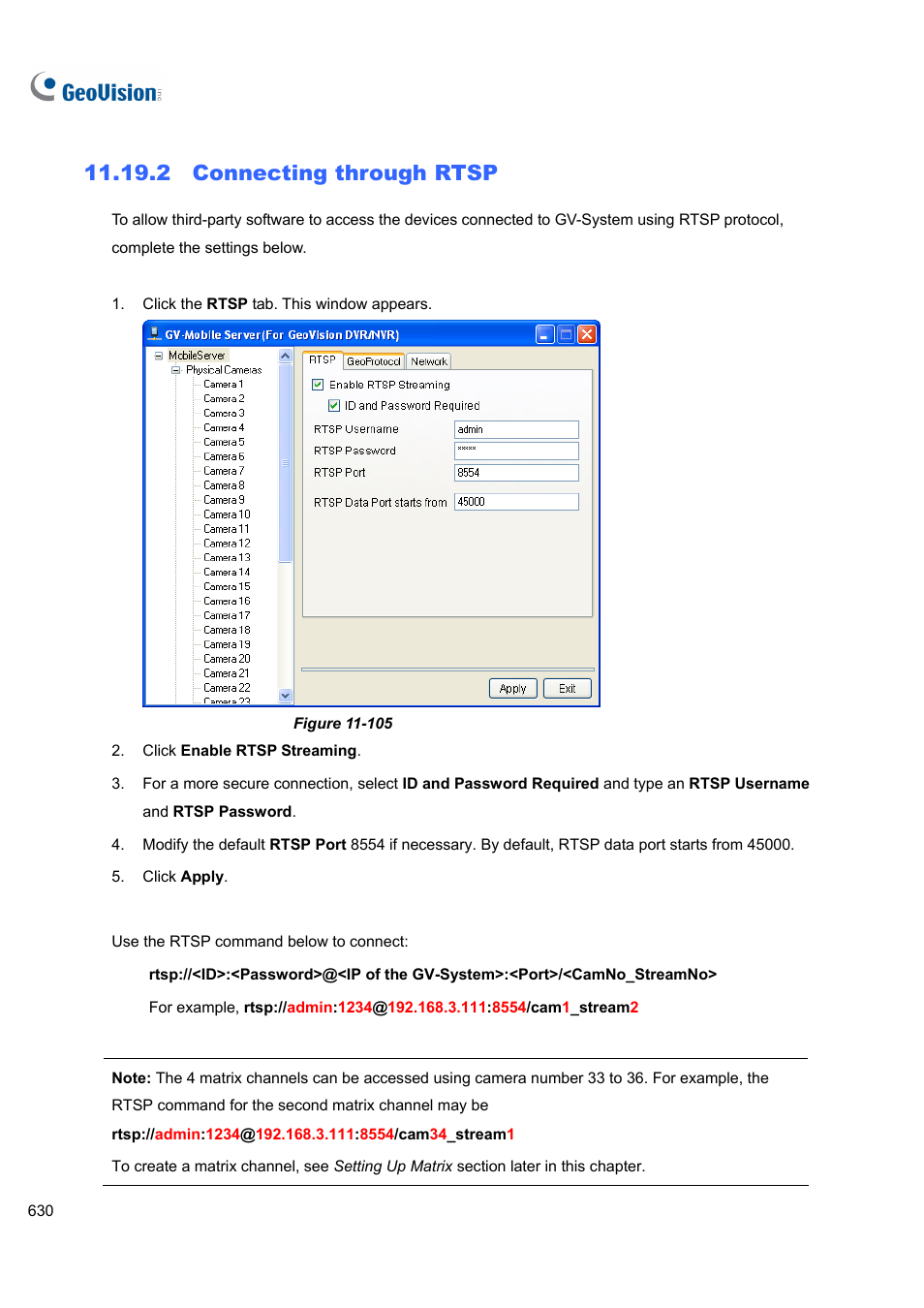 2 connecting through rtsp | CCTV Camera Pros Geovision 8.5 Multicam Digital Surveillance System User Manual | Page 648 / 664