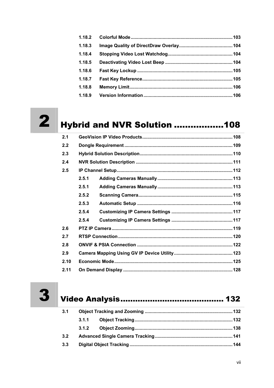 Hybrid and nvr solution, Video analysis | CCTV Camera Pros Geovision 8.5 Multicam Digital Surveillance System User Manual | Page 7 / 664