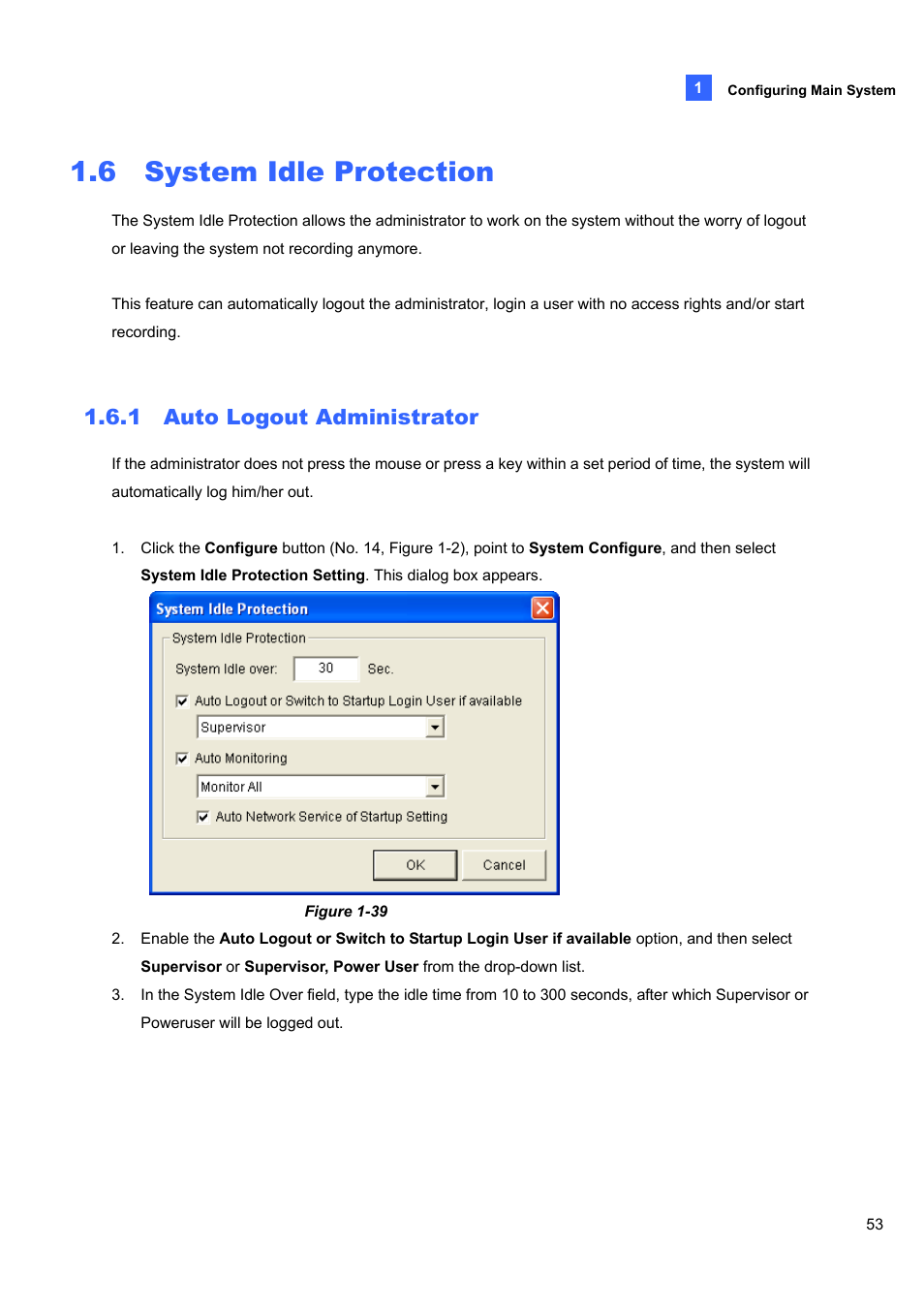 6 system idle protection, 1 auto logout administrator, 6 system | Idle protection, 1 auto, Logout, Administrator | CCTV Camera Pros Geovision 8.5 Multicam Digital Surveillance System User Manual | Page 71 / 664