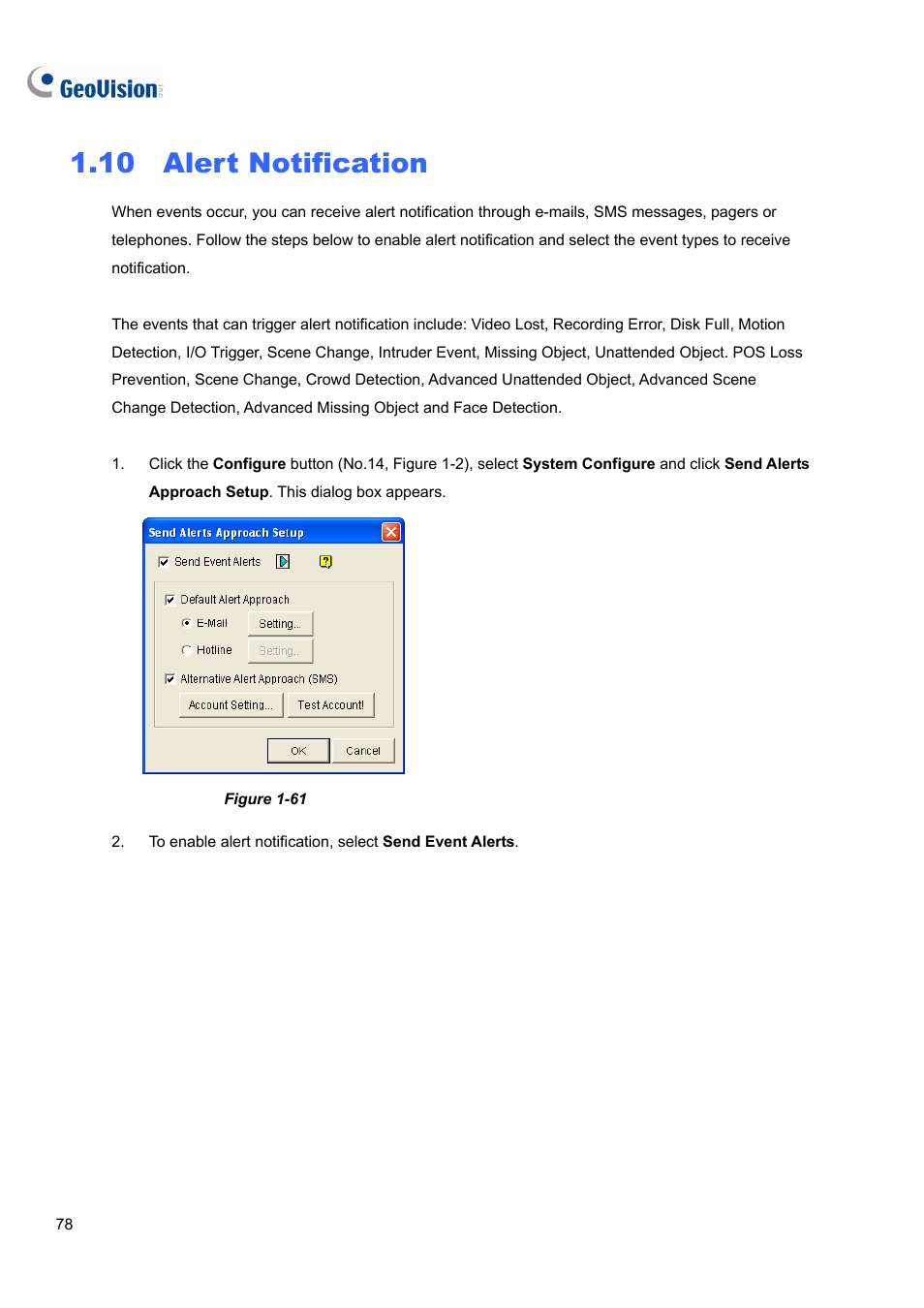 10 alert notification, 10 alert, Notification | CCTV Camera Pros Geovision 8.5 Multicam Digital Surveillance System User Manual | Page 96 / 664