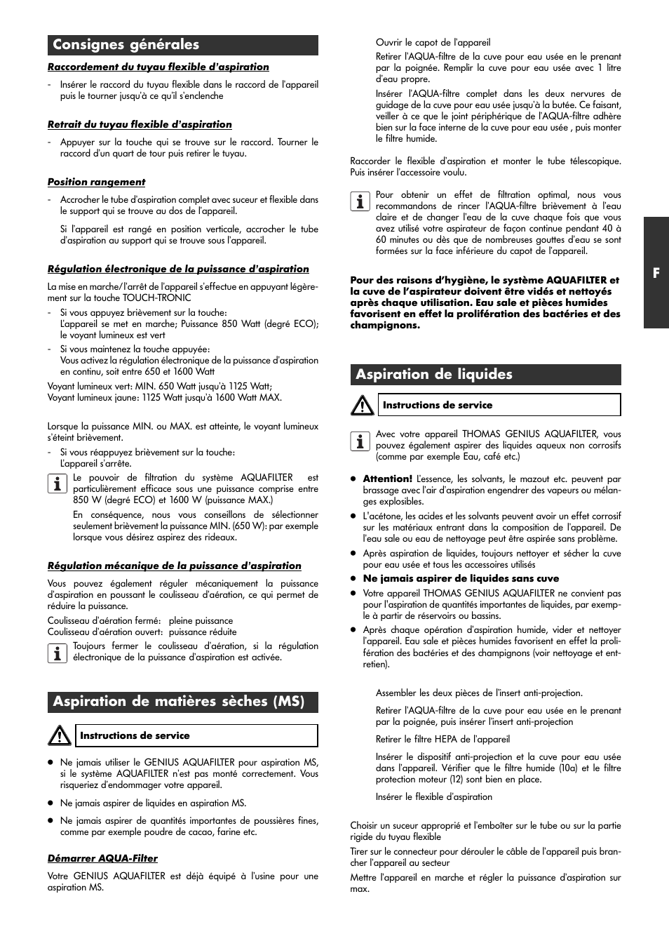 Thomas Genius Aquafilter User Manual | Page 21 / 48