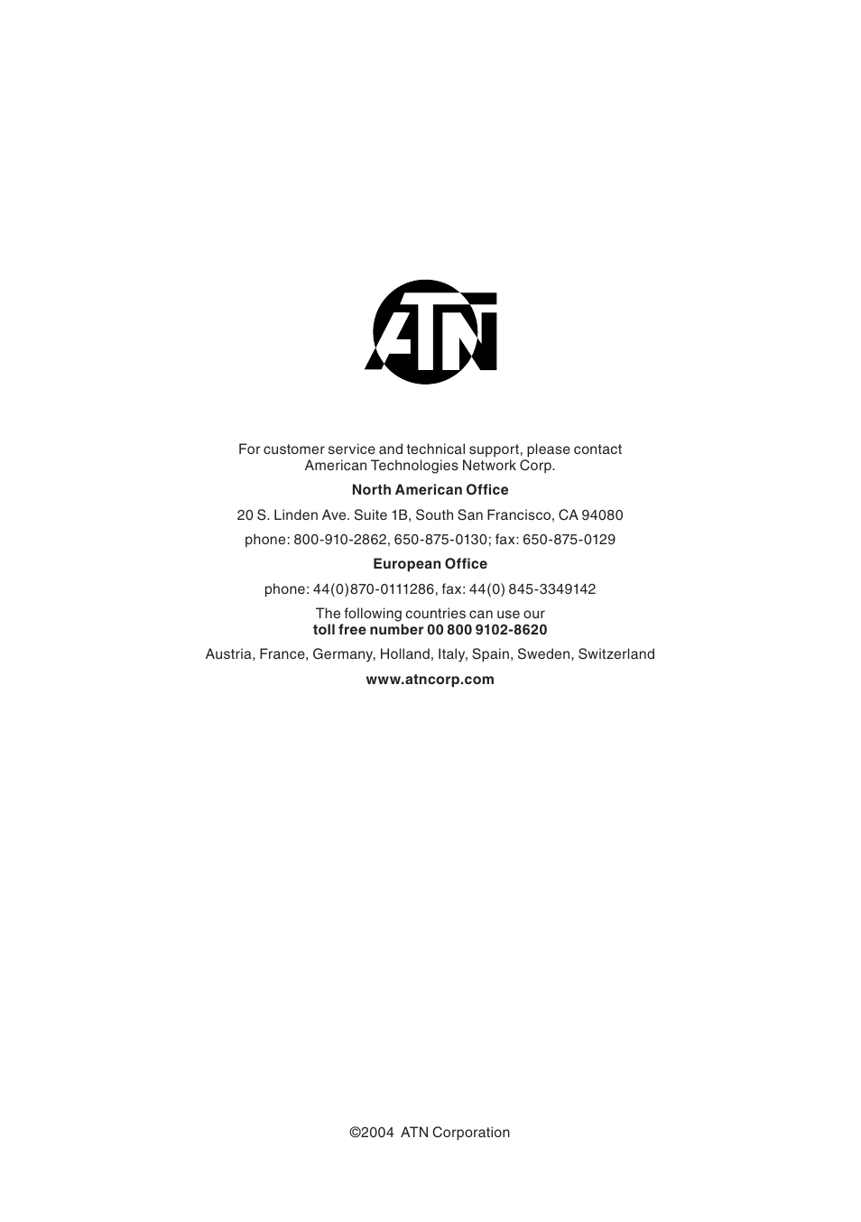 ATN Aries 390 User Manual | Page 8 / 8