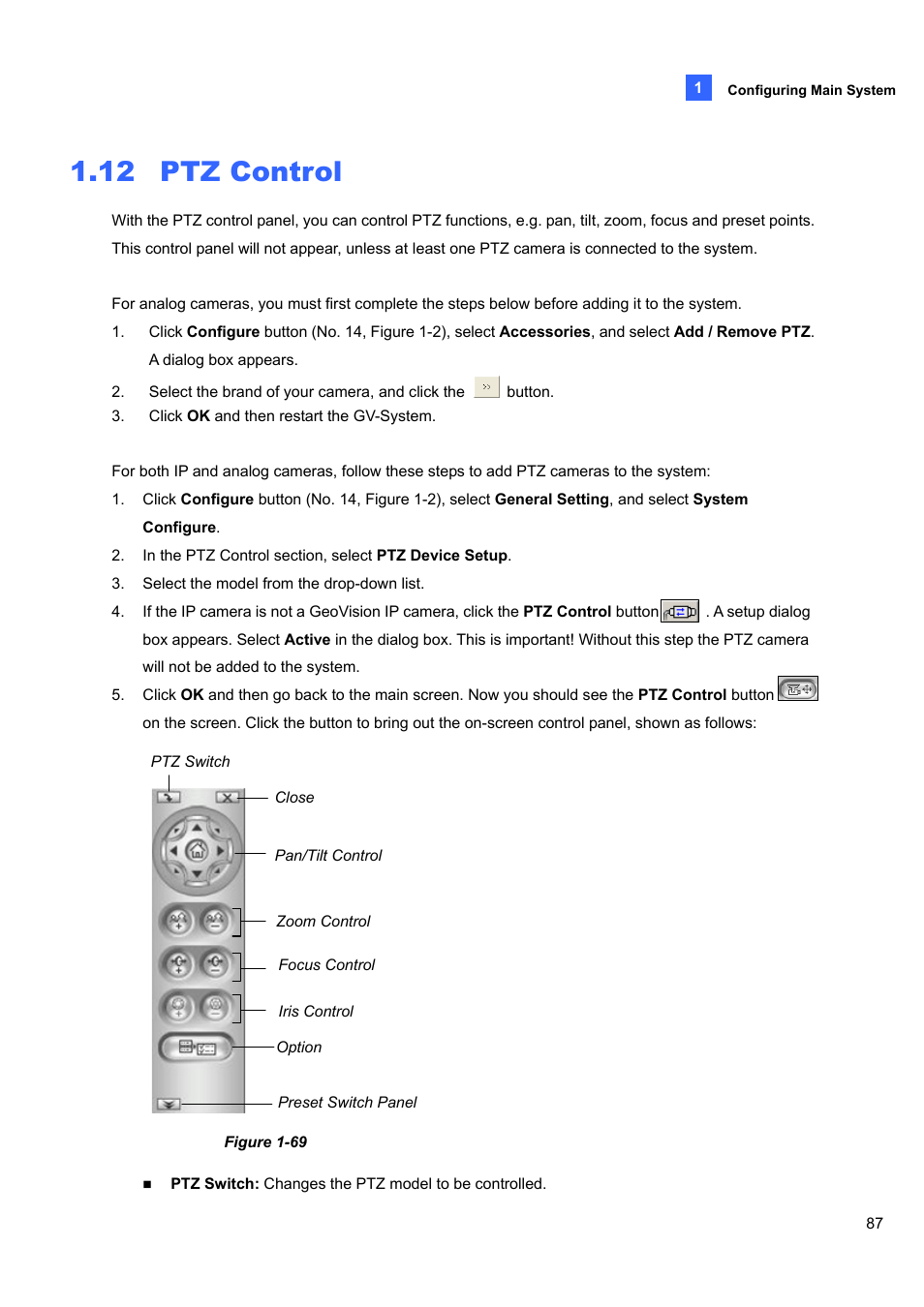 12 ptz control, Ptz control | CCTV Camera Pros Geovision 8.4 Multicam Digital Surveillance System User Manual | Page 103 / 648