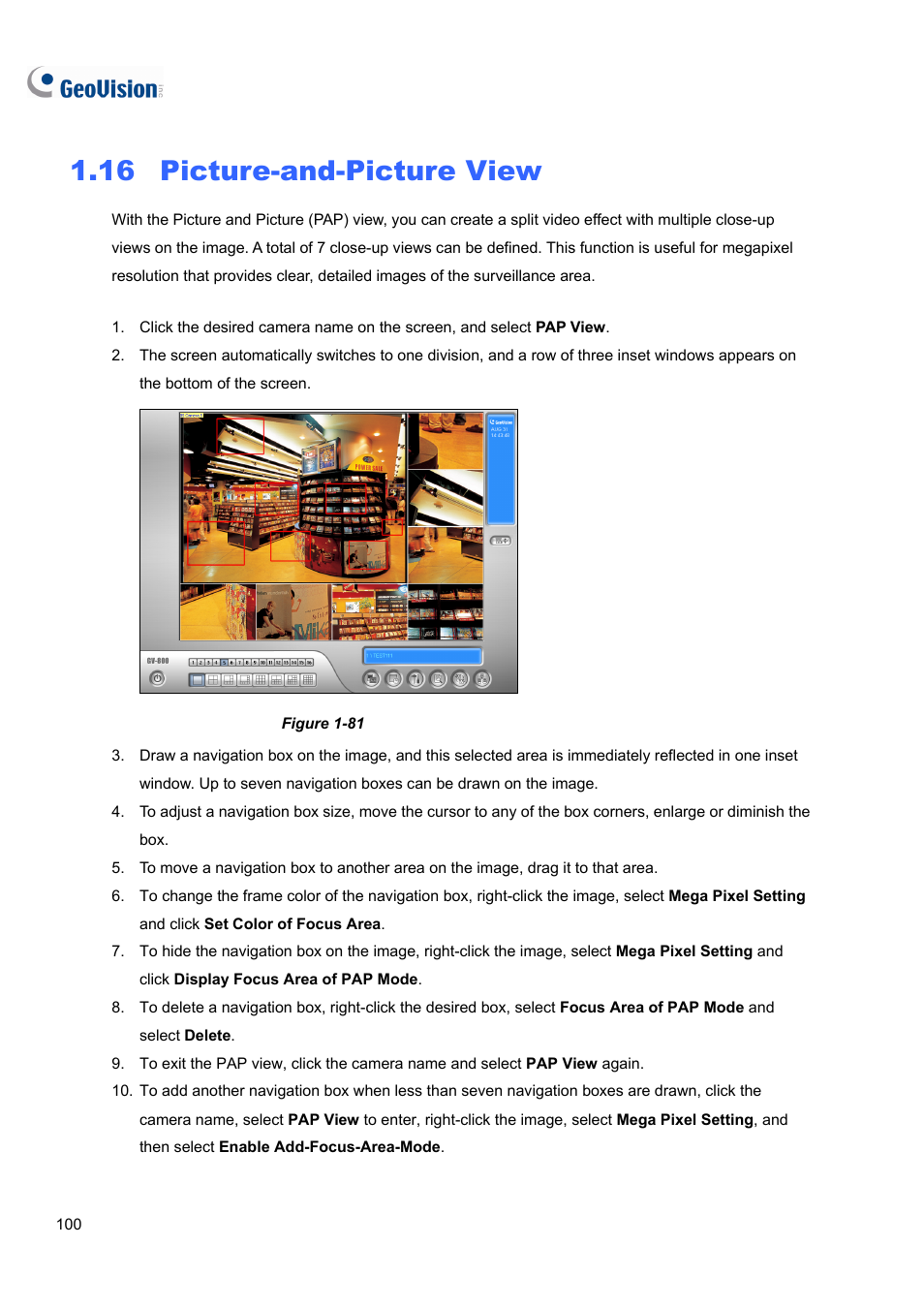16 picture-and-picture view, Picture-and-picture view | CCTV Camera Pros Geovision 8.4 Multicam Digital Surveillance System User Manual | Page 116 / 648