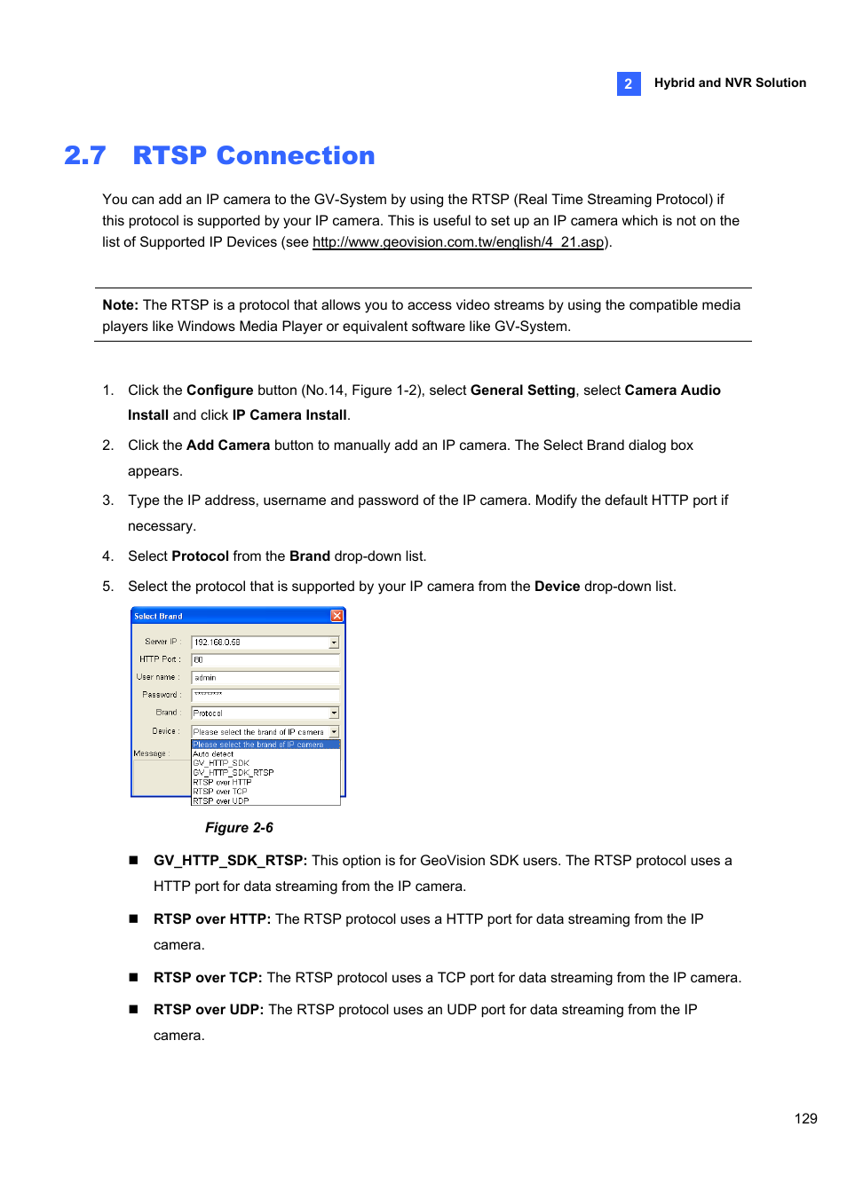 7 rtsp connection, 7 rtsp, Connection | CCTV Camera Pros Geovision 8.4 Multicam Digital Surveillance System User Manual | Page 145 / 648