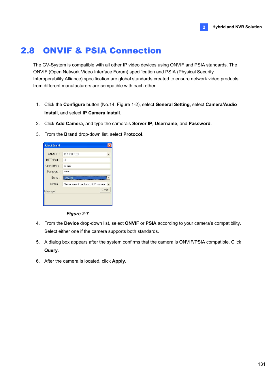 8 onvif & psia connection | CCTV Camera Pros Geovision 8.4 Multicam Digital Surveillance System User Manual | Page 147 / 648