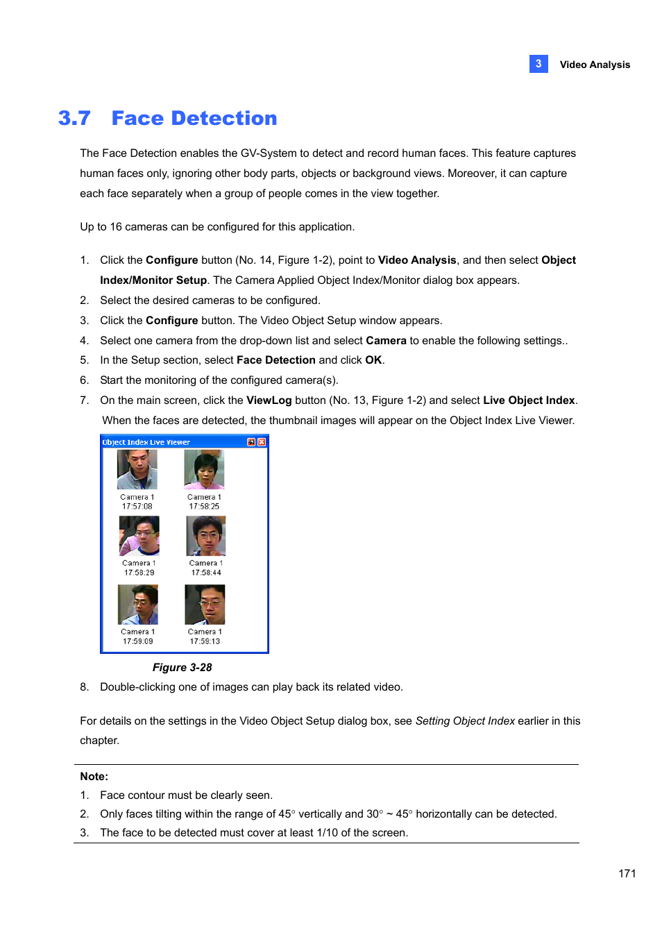 7 face detection, 7 face, Detection | CCTV Camera Pros Geovision 8.4 Multicam Digital Surveillance System User Manual | Page 187 / 648