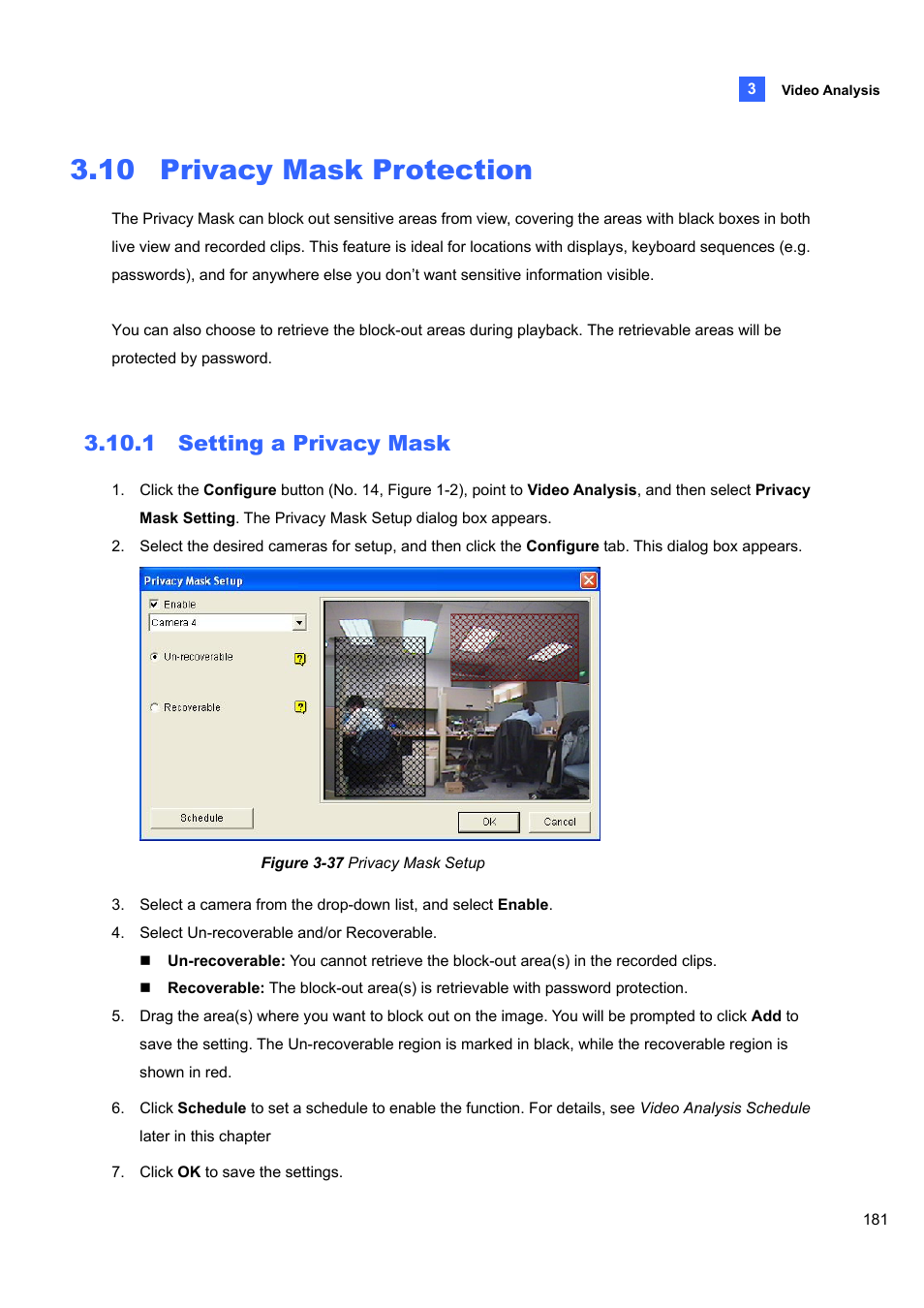 10 privacy mask protection, 1 setting a privacy mask, Privacy mask protection | CCTV Camera Pros Geovision 8.4 Multicam Digital Surveillance System User Manual | Page 197 / 648