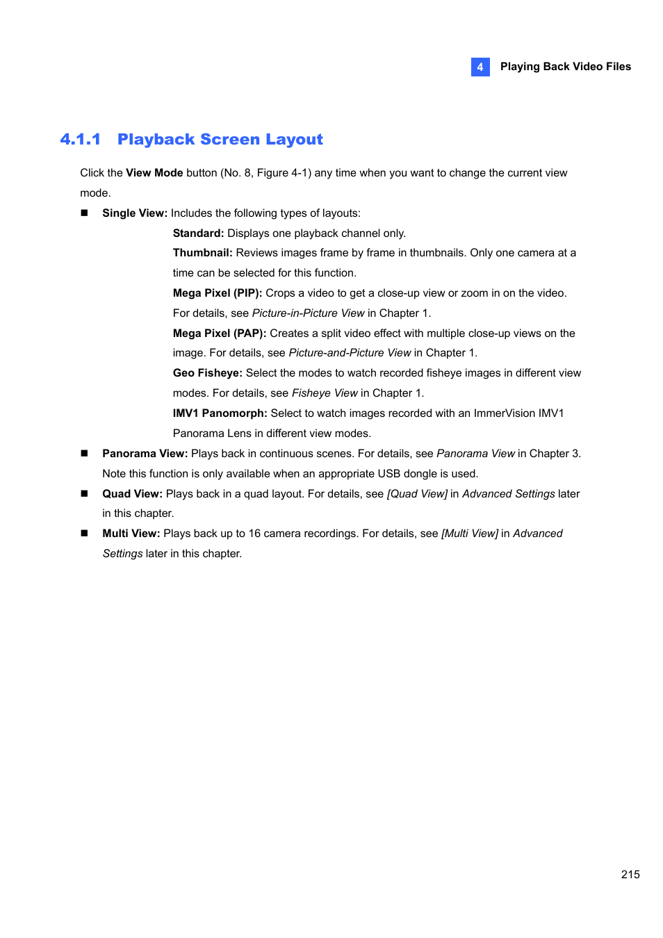 1 playback screen layout | CCTV Camera Pros Geovision 8.4 Multicam Digital Surveillance System User Manual | Page 231 / 648