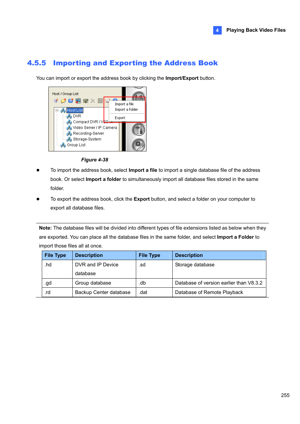 5 importing and exporting the address book | CCTV Camera Pros Geovision 8.4 Multicam Digital Surveillance System User Manual | Page 271 / 648