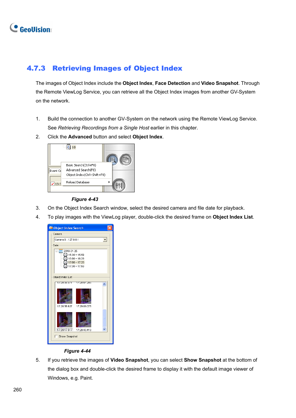 3 retrieving images of object index | CCTV Camera Pros Geovision 8.4 Multicam Digital Surveillance System User Manual | Page 276 / 648