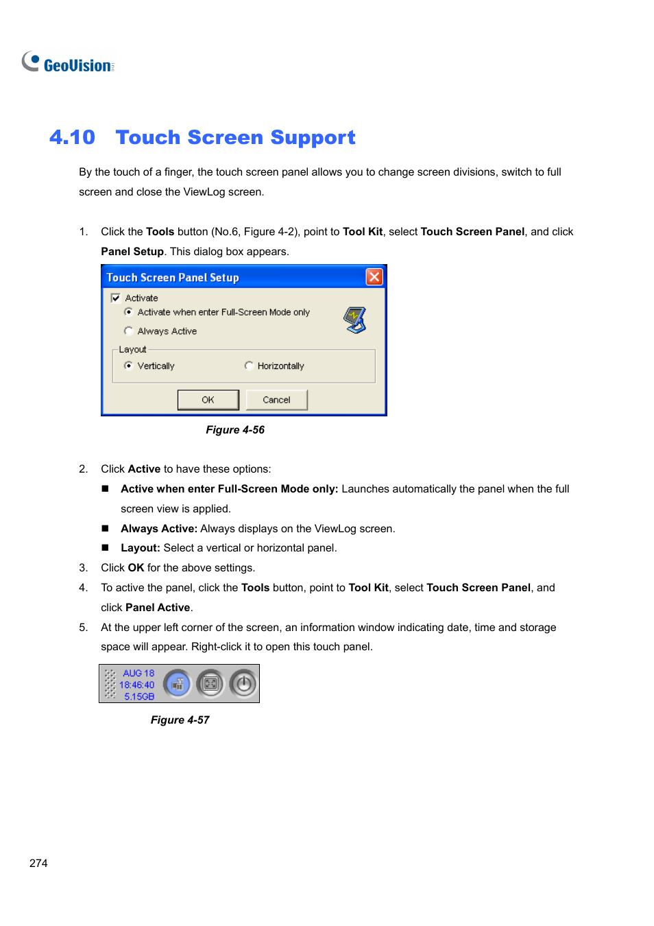 10 touch screen support | CCTV Camera Pros Geovision 8.4 Multicam Digital Surveillance System User Manual | Page 290 / 648