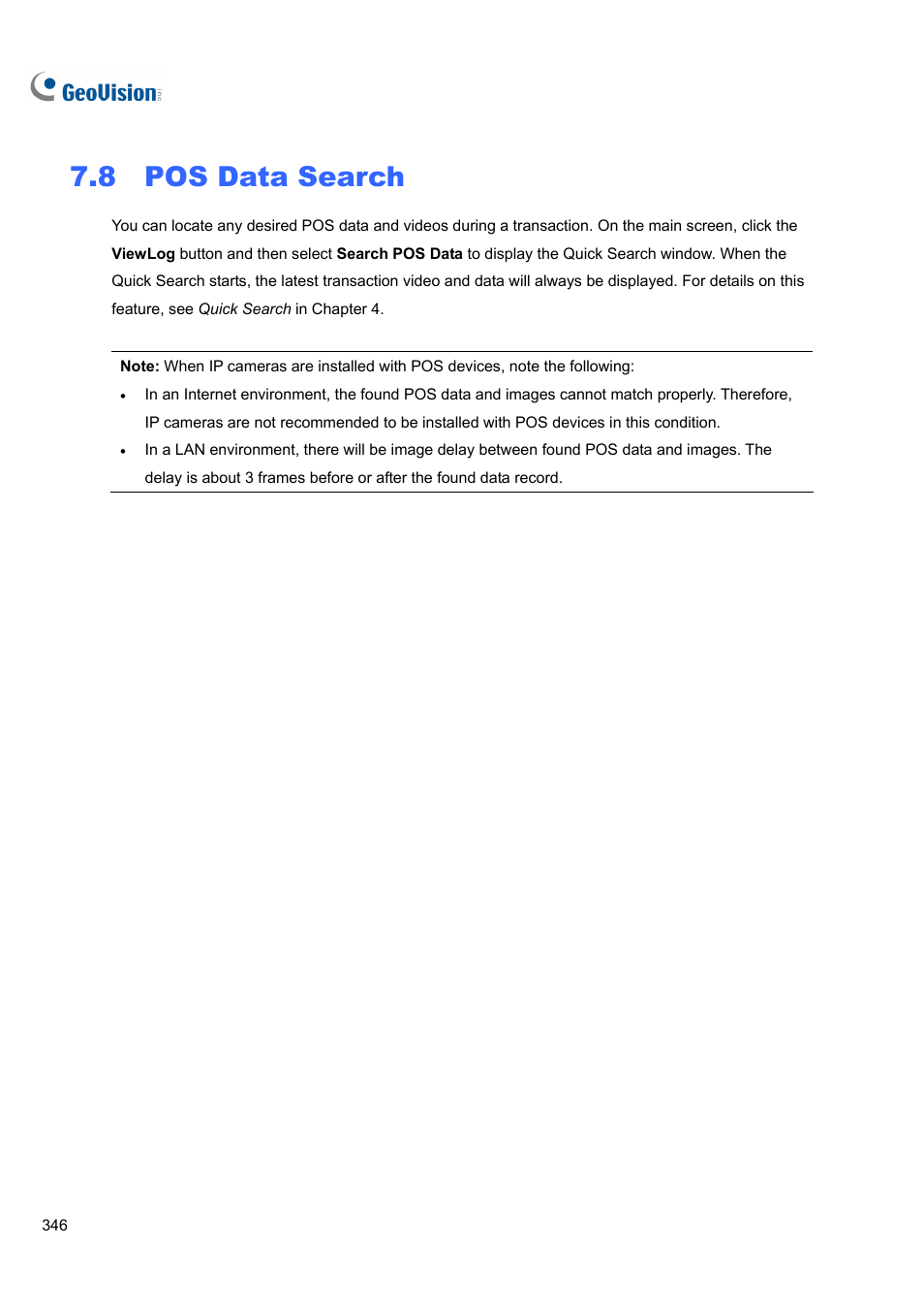 8 pos data search | CCTV Camera Pros Geovision 8.4 Multicam Digital Surveillance System User Manual | Page 362 / 648