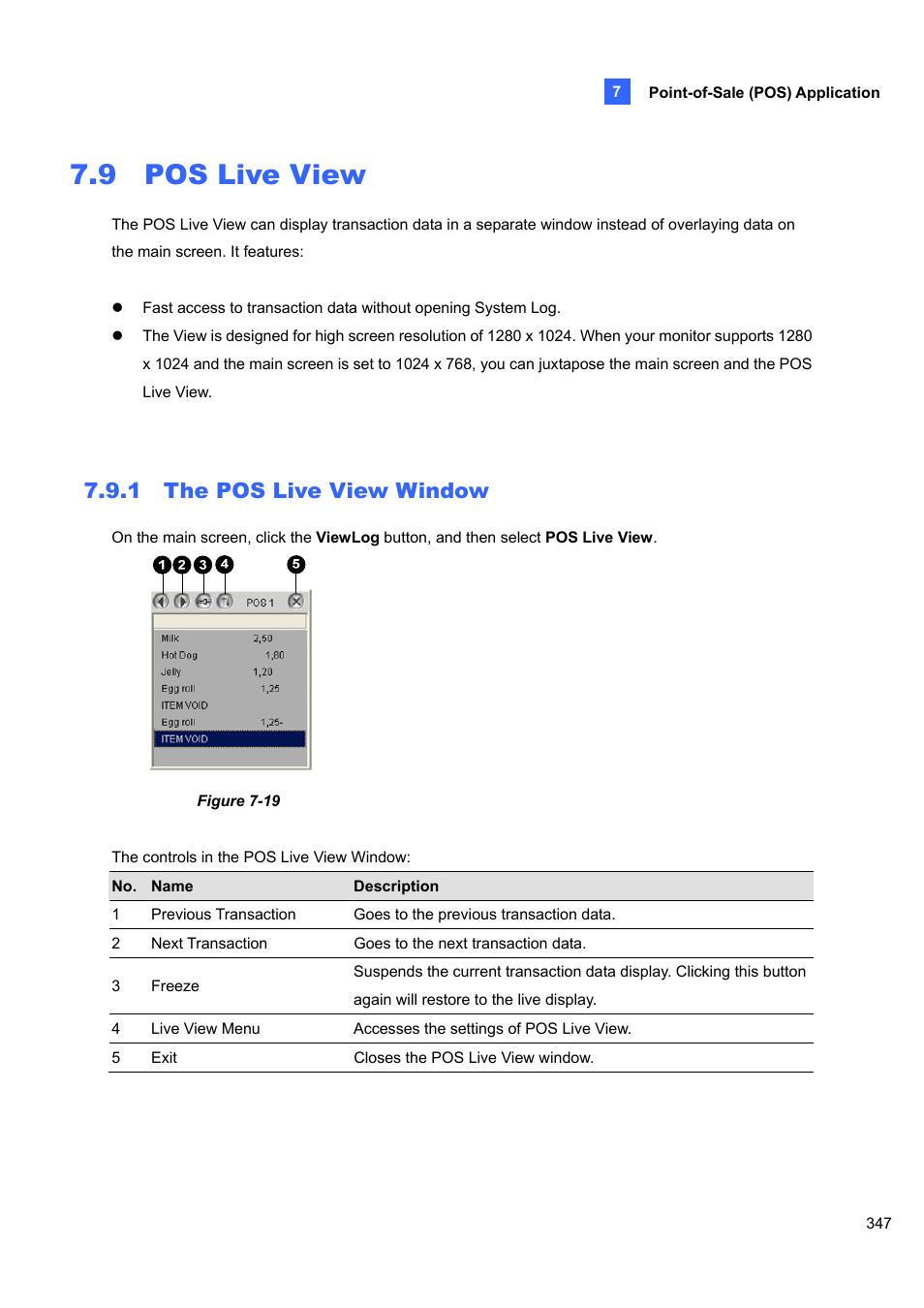 9 pos live view, 1 the pos live view window | CCTV Camera Pros Geovision 8.4 Multicam Digital Surveillance System User Manual | Page 363 / 648