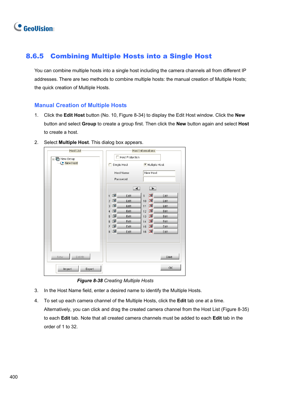 5 combining multiple hosts into a single host, 5 combining, Multiple | Hosts into a single host | CCTV Camera Pros Geovision 8.4 Multicam Digital Surveillance System User Manual | Page 416 / 648
