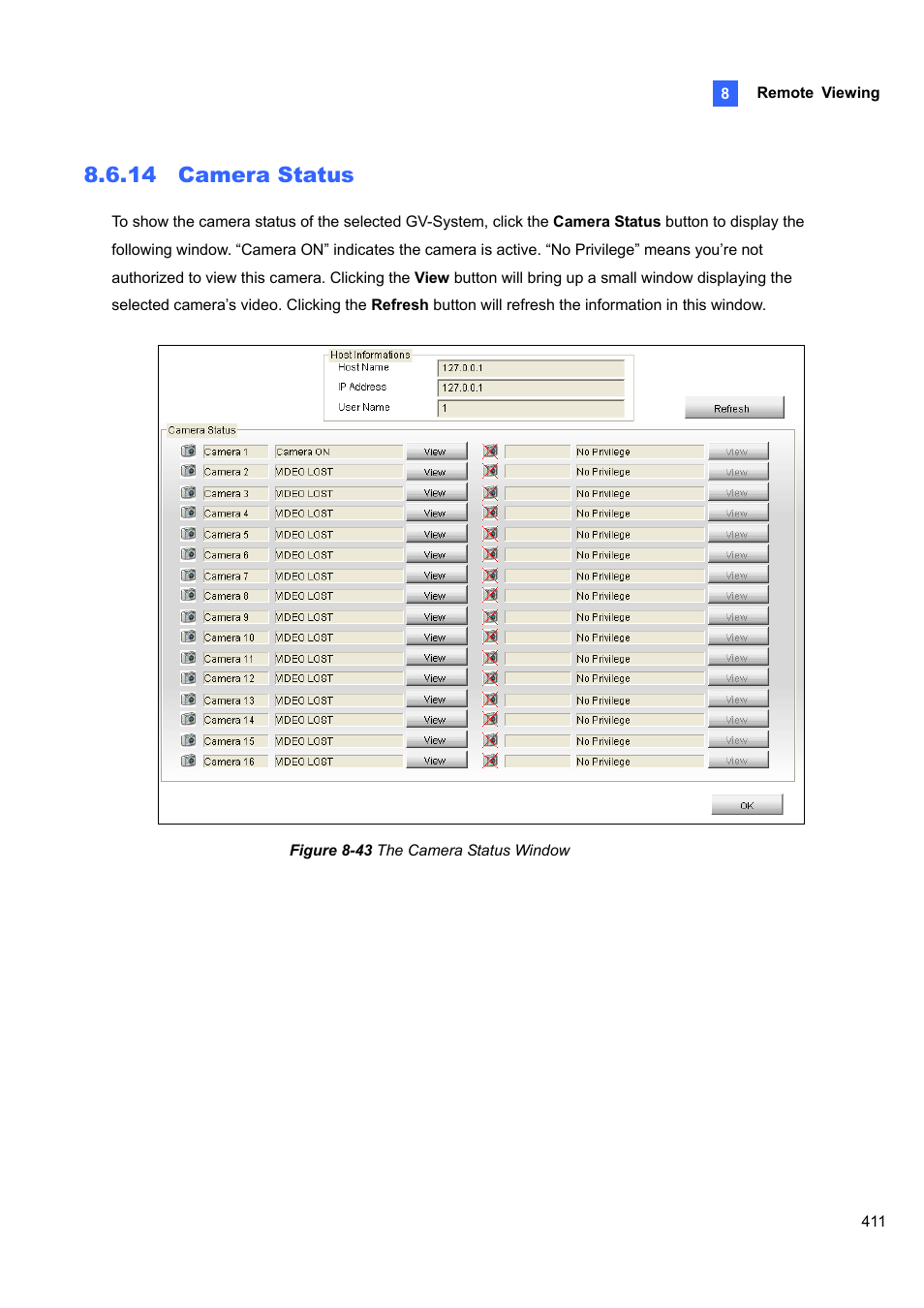 14 camera status | CCTV Camera Pros Geovision 8.4 Multicam Digital Surveillance System User Manual | Page 427 / 648